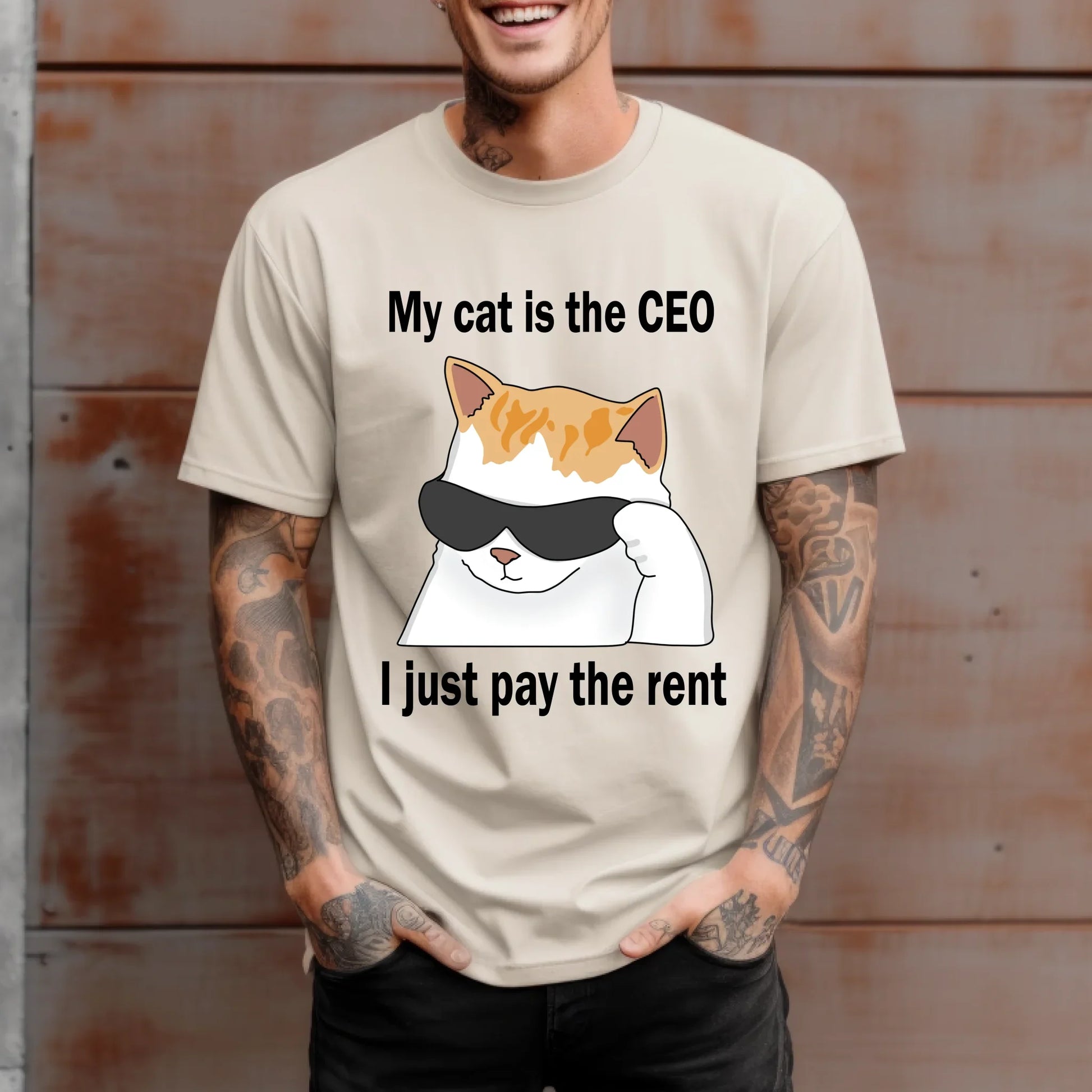 My Cat is the CEO T-Shirt – Funny Cat Lover Graphic Tee – Pet Owner Humor Shirt Hoodie, Sweatshirt (Image 4)