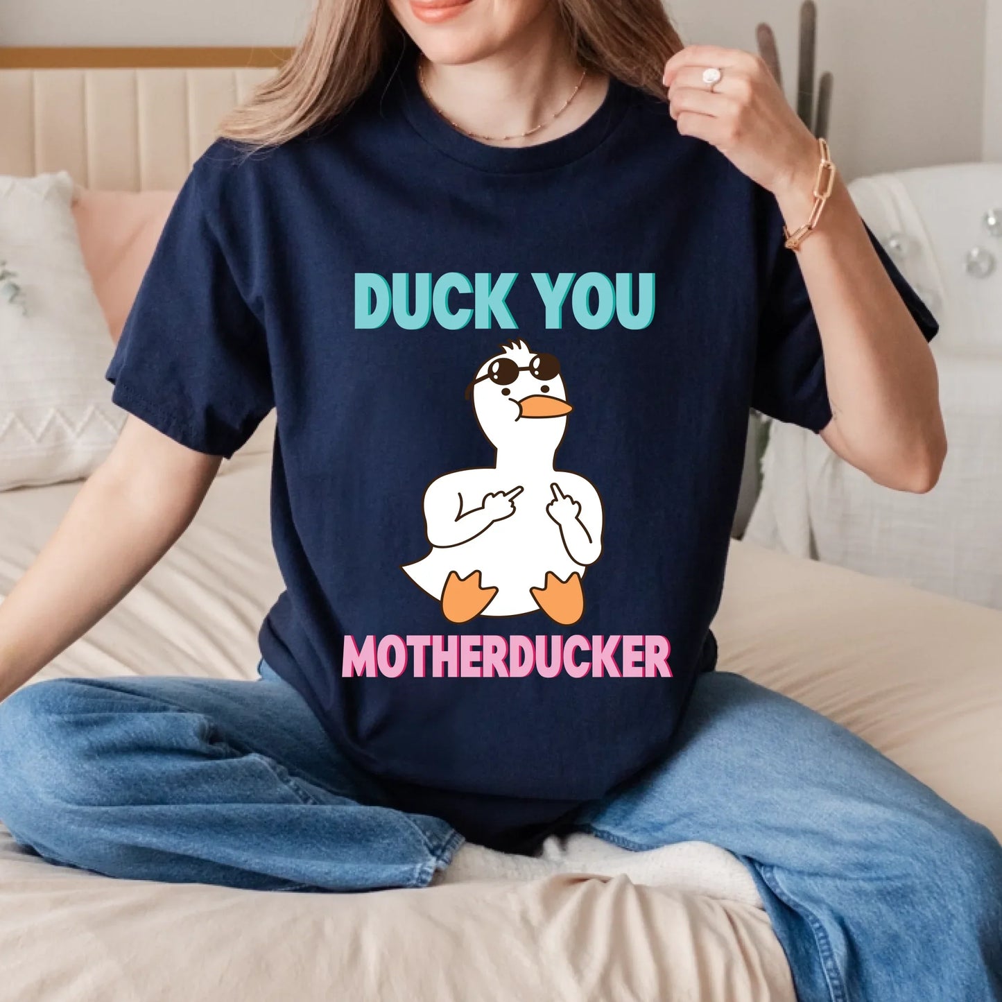 Duck You Motherducker T-Shirt – Funny Duck Graphic Tee – Novelty Gift for Humor Lovers Hoodie, Sweatshirt (Image 3)
