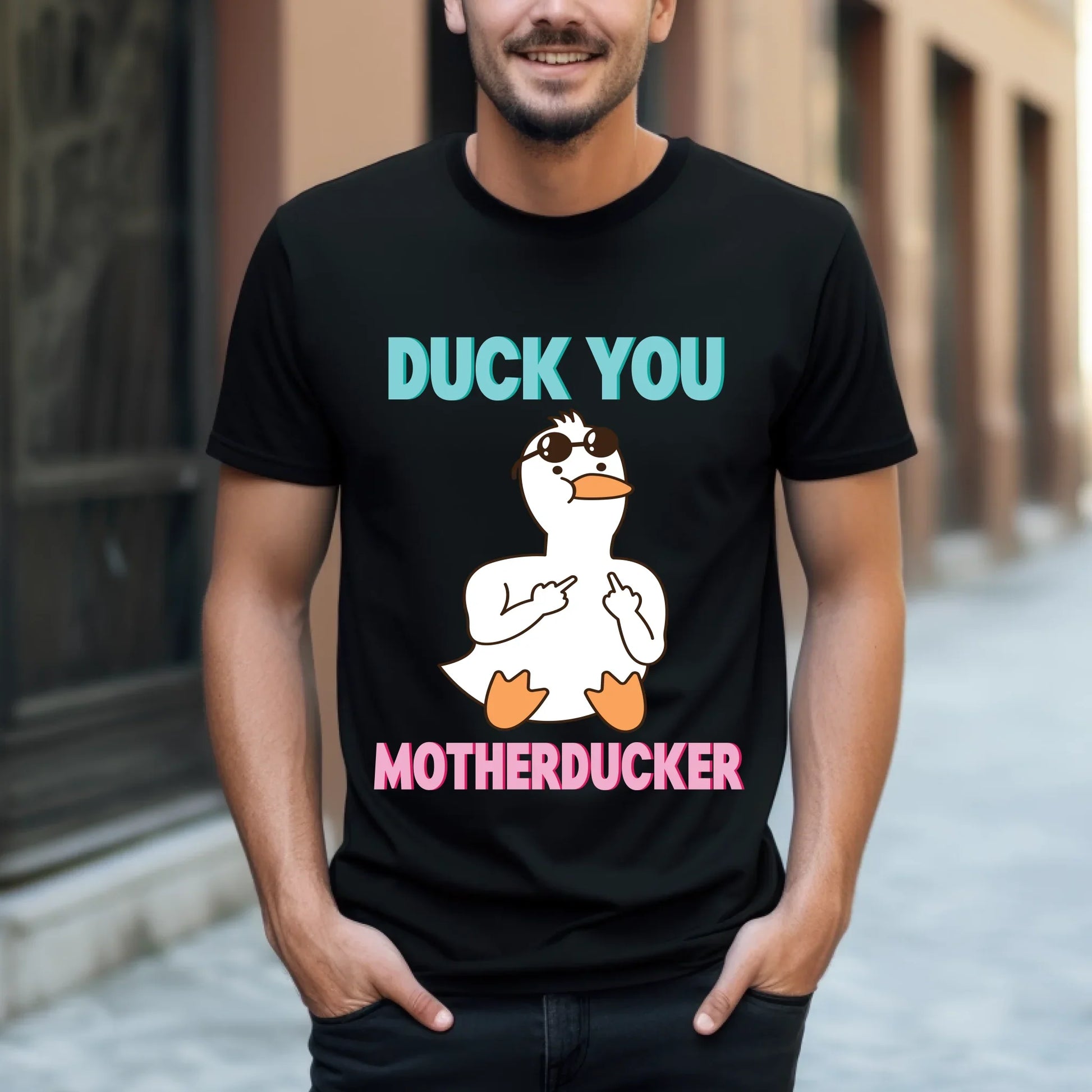 Duck You Motherducker T-Shirt – Funny Duck Graphic Tee – Novelty Gift for Humor Lovers Hoodie, Sweatshirt (Image 2)