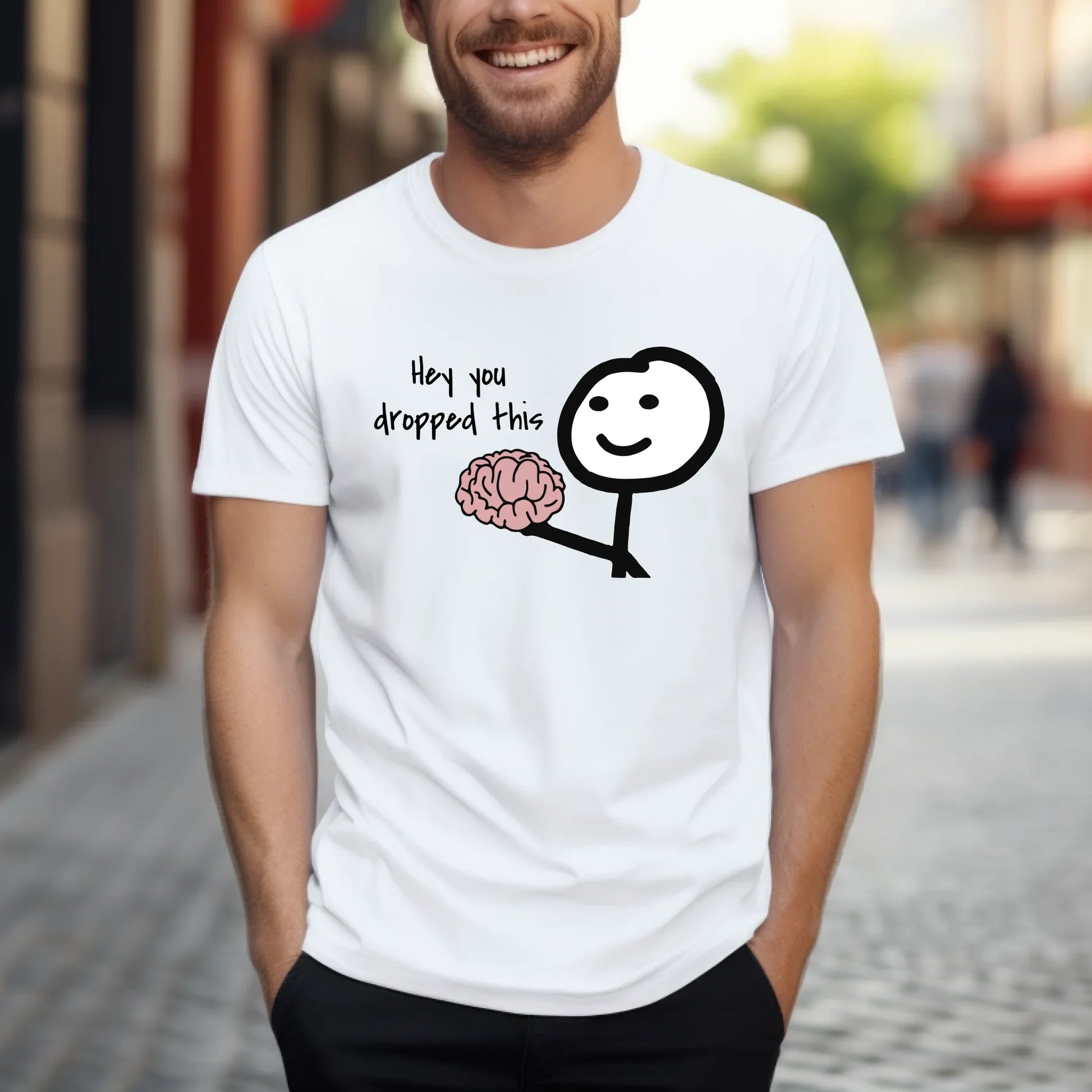 Funny “Hey You Dropped This Brain” T-Shirt – Unisex Cotton Tee, Humor Graphic Shirt Hoodie, Sweatshirt (Image 2)