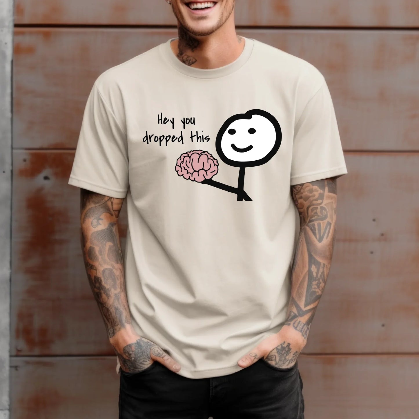 Funny “Hey You Dropped This Brain” T-Shirt – Unisex Cotton Tee, Humor Graphic Shirt Hoodie, Sweatshirt (Image 4)
