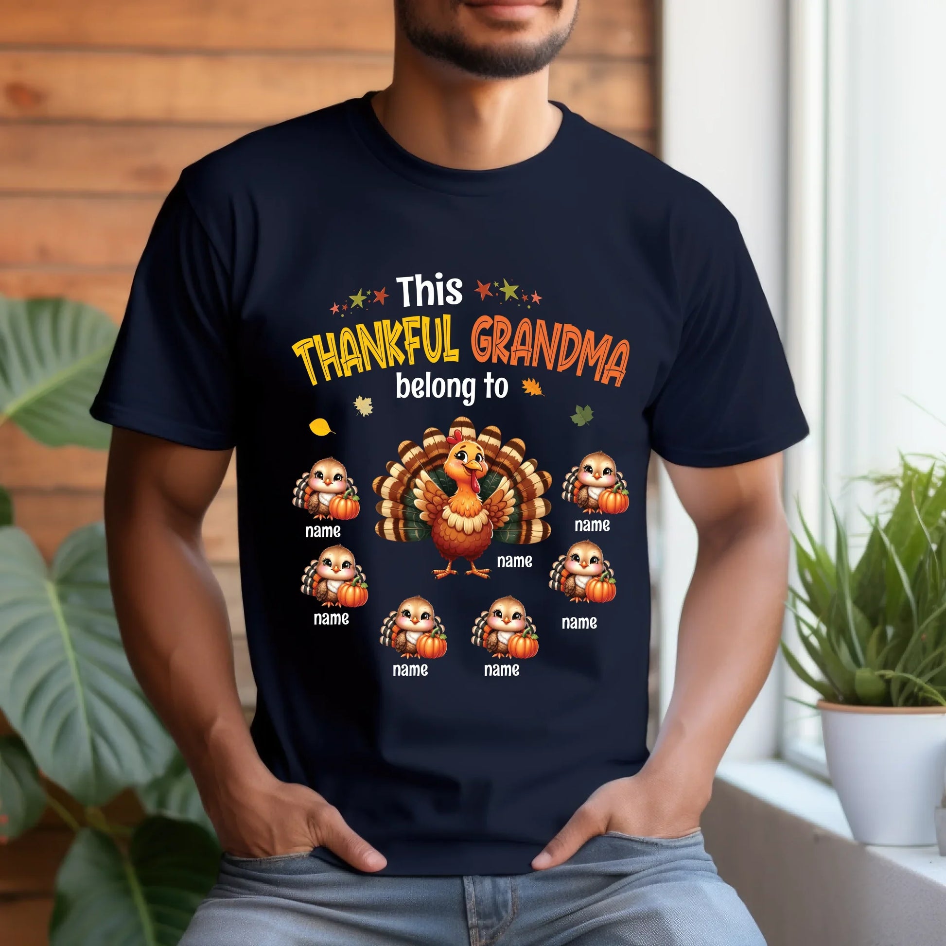 Personalized "This Thankful Grandma/Grandpa/Mom/Dad Belongs To" Shirt – Custom Grandkids’ Names – Thanksgiving... (Image 3)