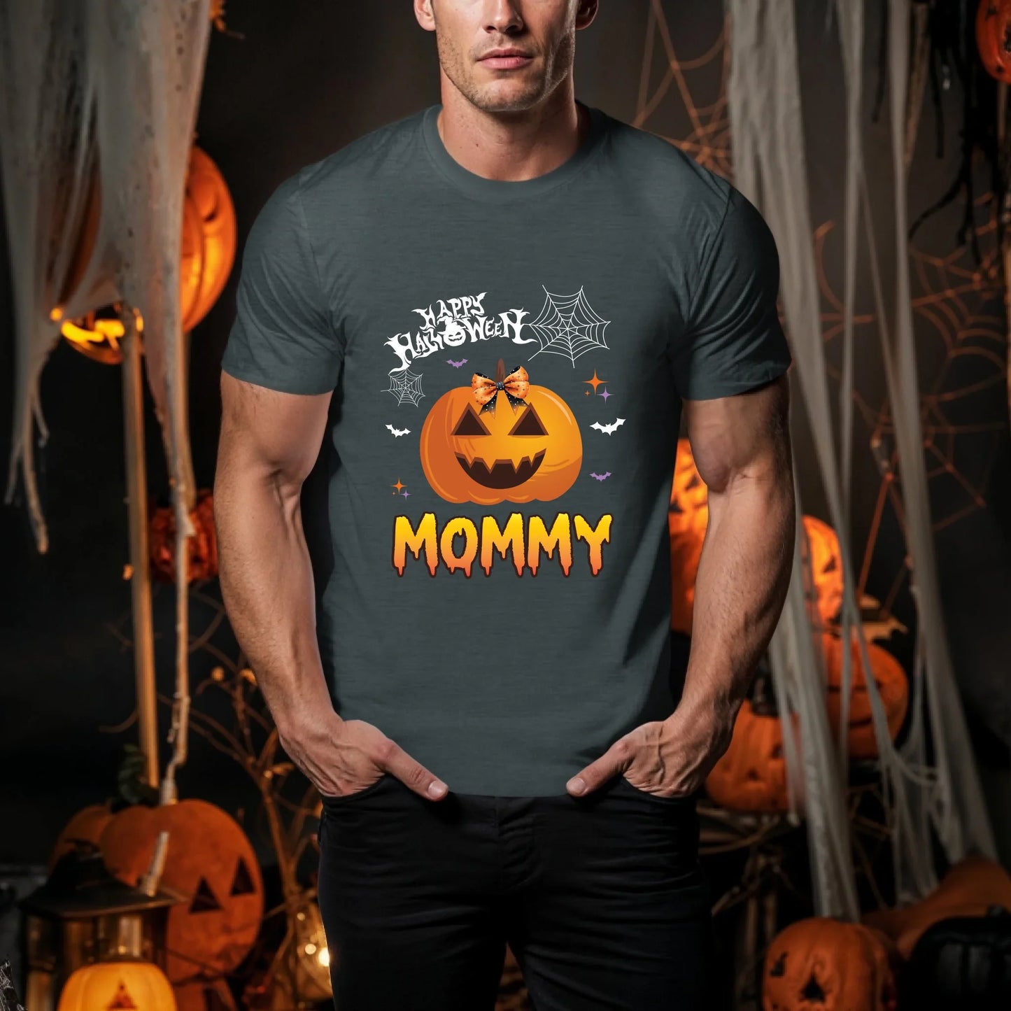 Personalized Halloween Family Shirts – Custom Names for Daddy, Mommy, Brother, Sister | Matching Pumpkin Design... (Image 3)