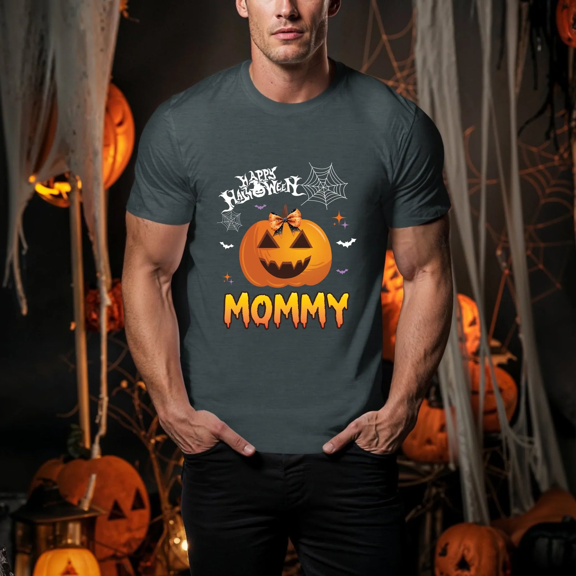 Personalized Halloween Family Shirts – Custom Names for Daddy, Mommy, Brother, Sister | Matching Pumpkin Design... (Image 3)