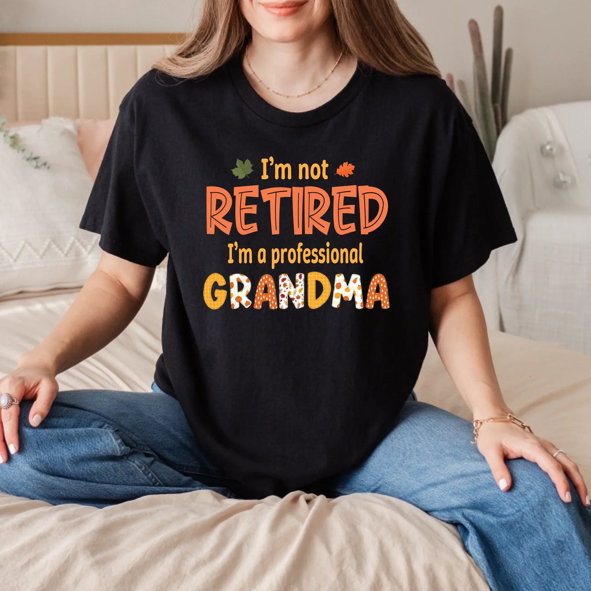 Personalized “I’m Not Retired, I’m a Professional Grandma/Grandpa” Shirt – Custom Grandkids Names – Funny Fall... (Image 4)