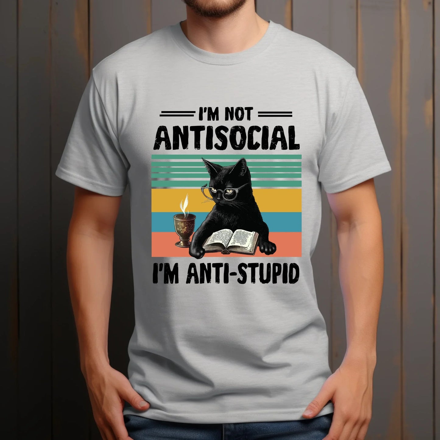 Funny Cat T-Shirt – I’m Not Antisocial I’m Anti-Stupid – Sarcastic Graphic Tee for Women & Men Hoodie, Sweatshirt (Image 3)