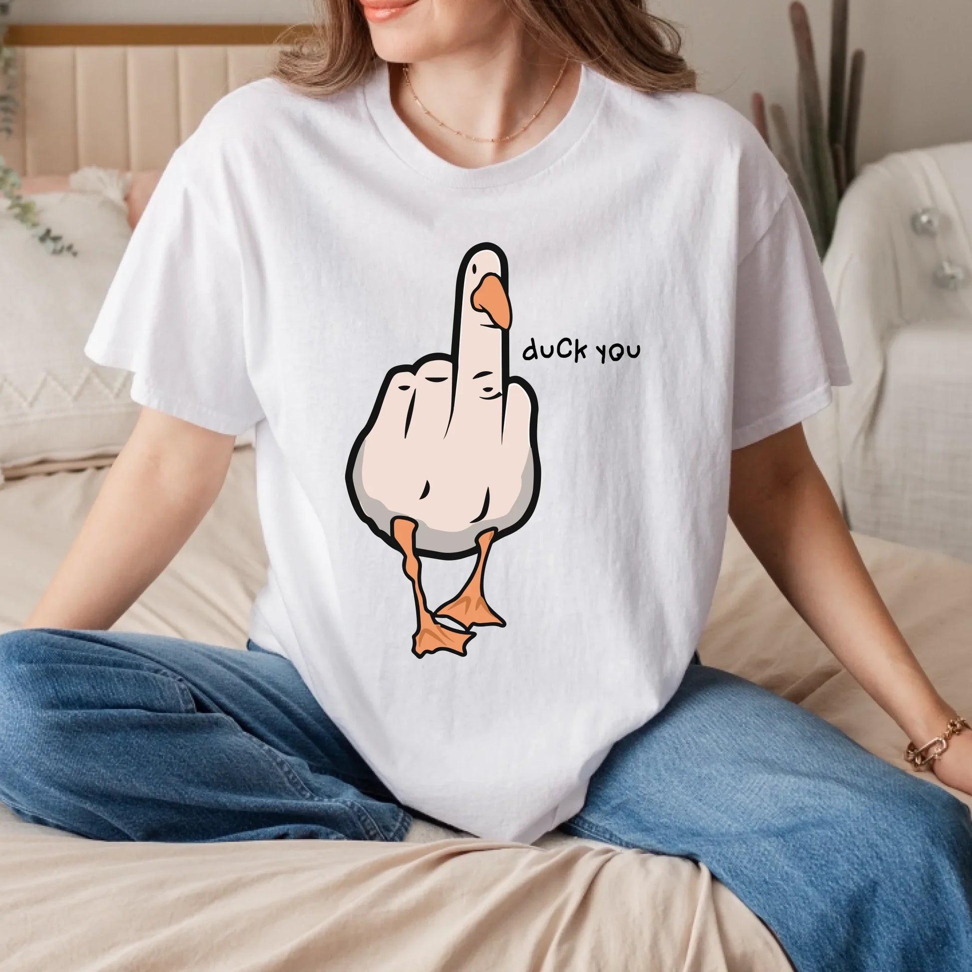 Funny Duck Pun T-Shirt – “Duck You” Cartoon Goose Tee – Sarcastic Humor Shirt for Men Women Hoodie, Sweatshirt (Image 3)