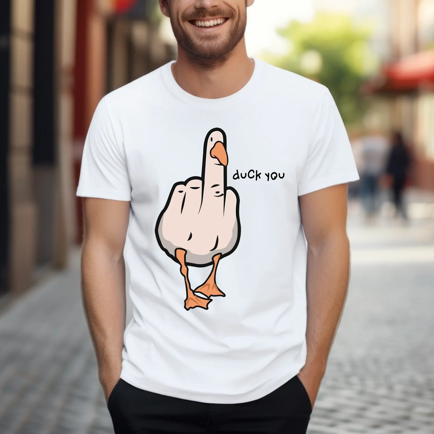Funny Duck Pun T-Shirt – “Duck You” Cartoon Goose Tee – Sarcastic Humor Shirt for Men Women Hoodie, Sweatshirt (Image 4)