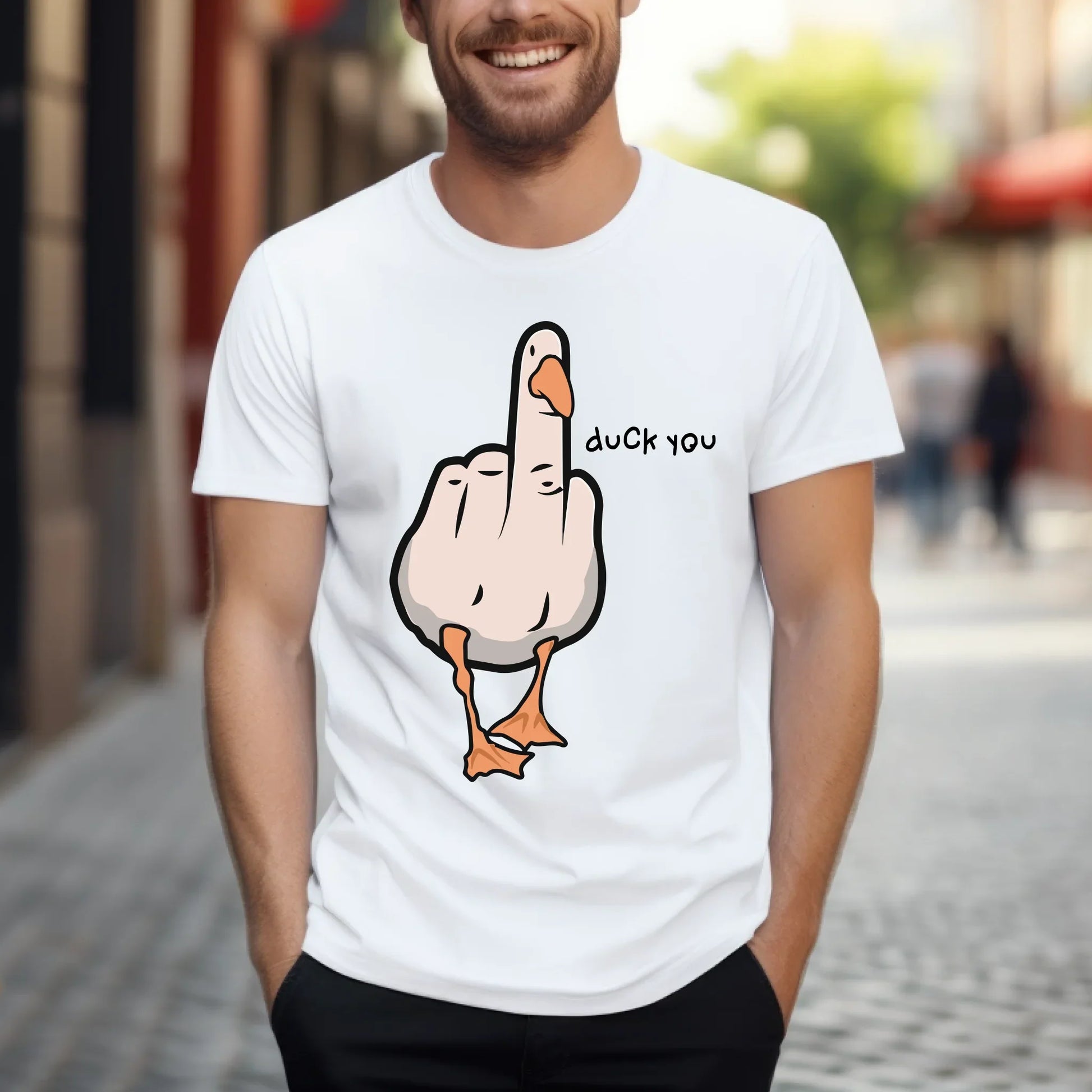 Funny Duck Pun T-Shirt – “Duck You” Cartoon Goose Tee – Sarcastic Humor Shirt for Men Women Hoodie, Sweatshirt (Image 4)
