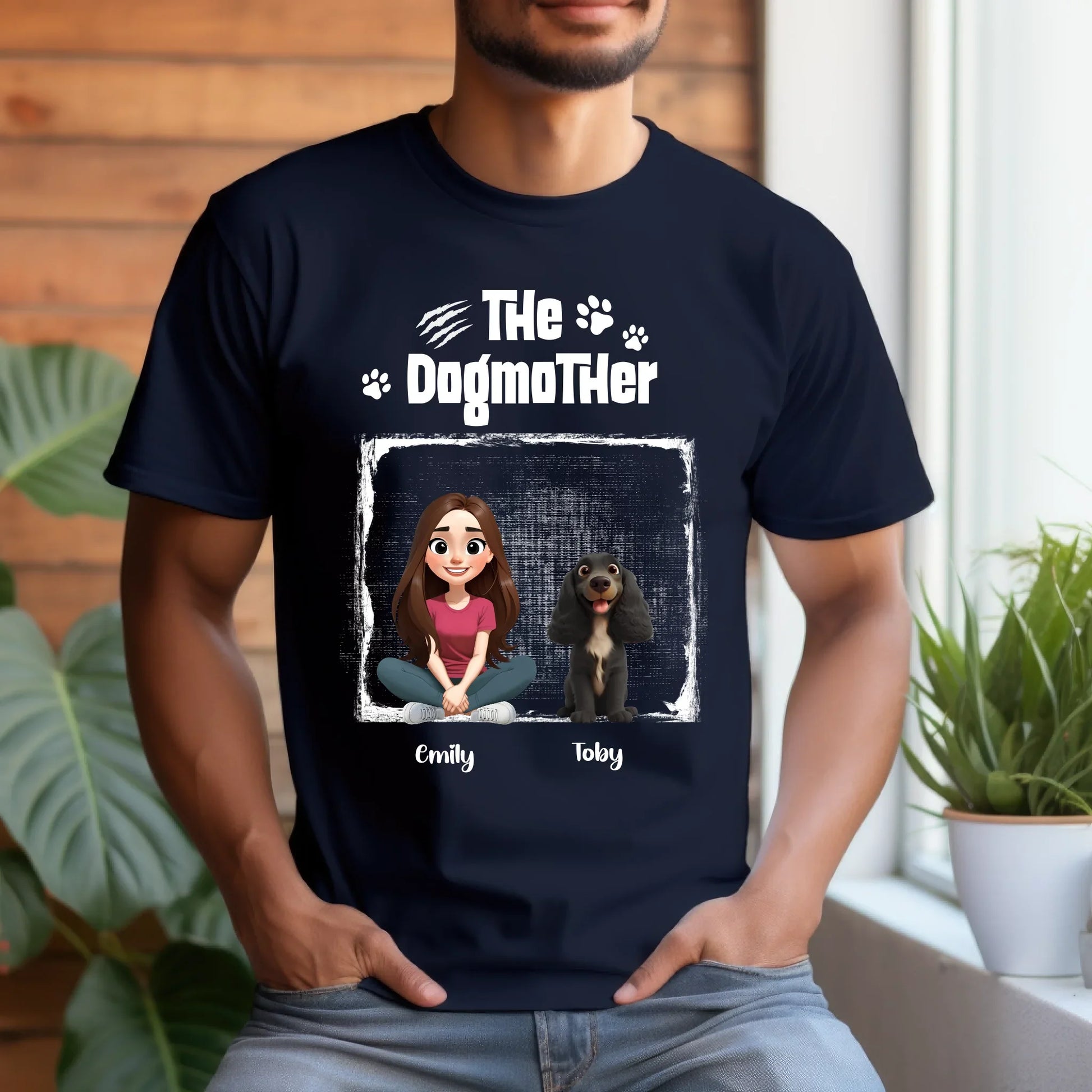 Custom Dogmother T-Shirt – Personalized Dog Mom Tee with Characters & Dog Breeds Hoodie, Sweatshirt (Image 3)