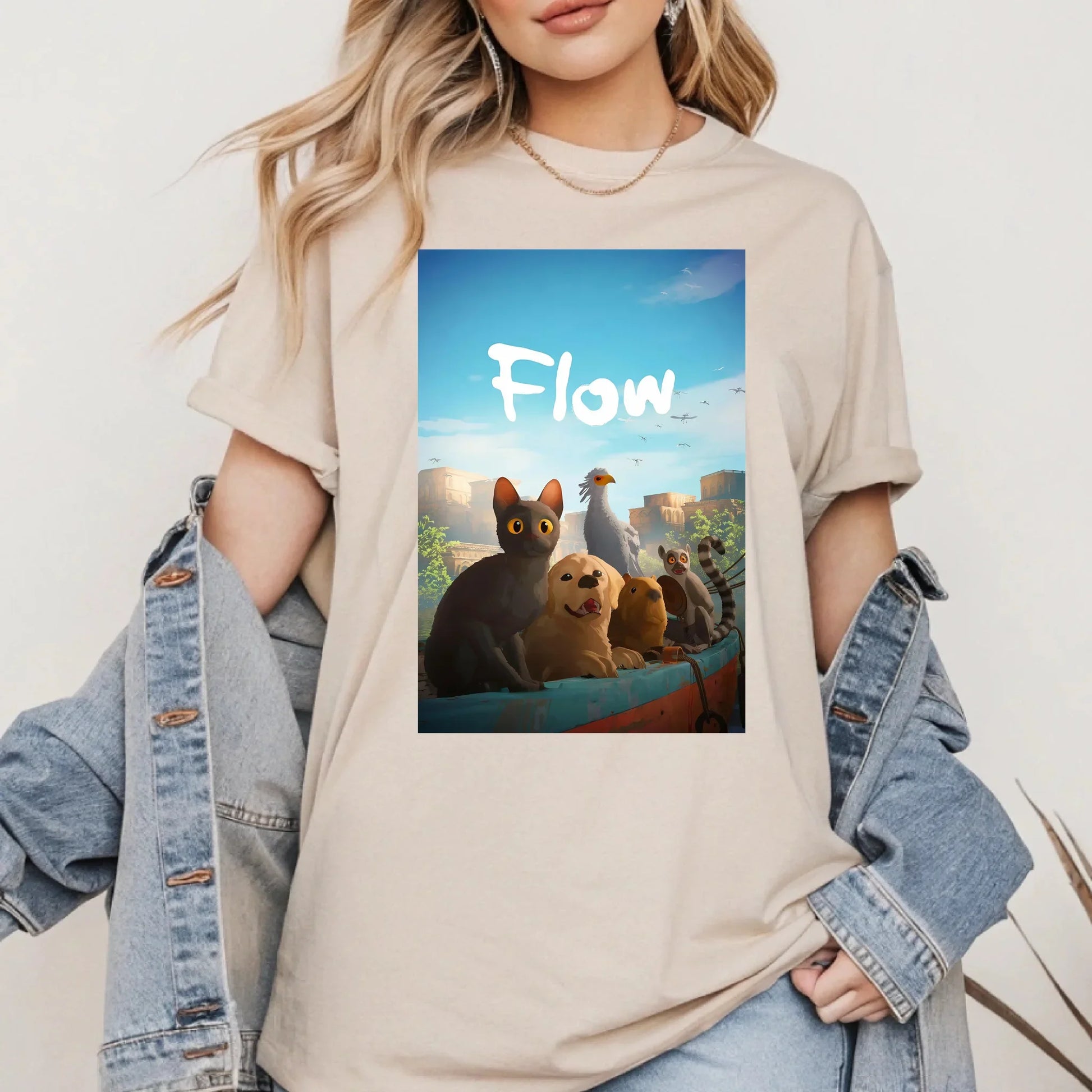 Flow Animal Graphic T-Shirt – Cute Pet Squad Illustration Tee, Unisex Casual Shirt Hoodie, Sweatshirt (Image 3)