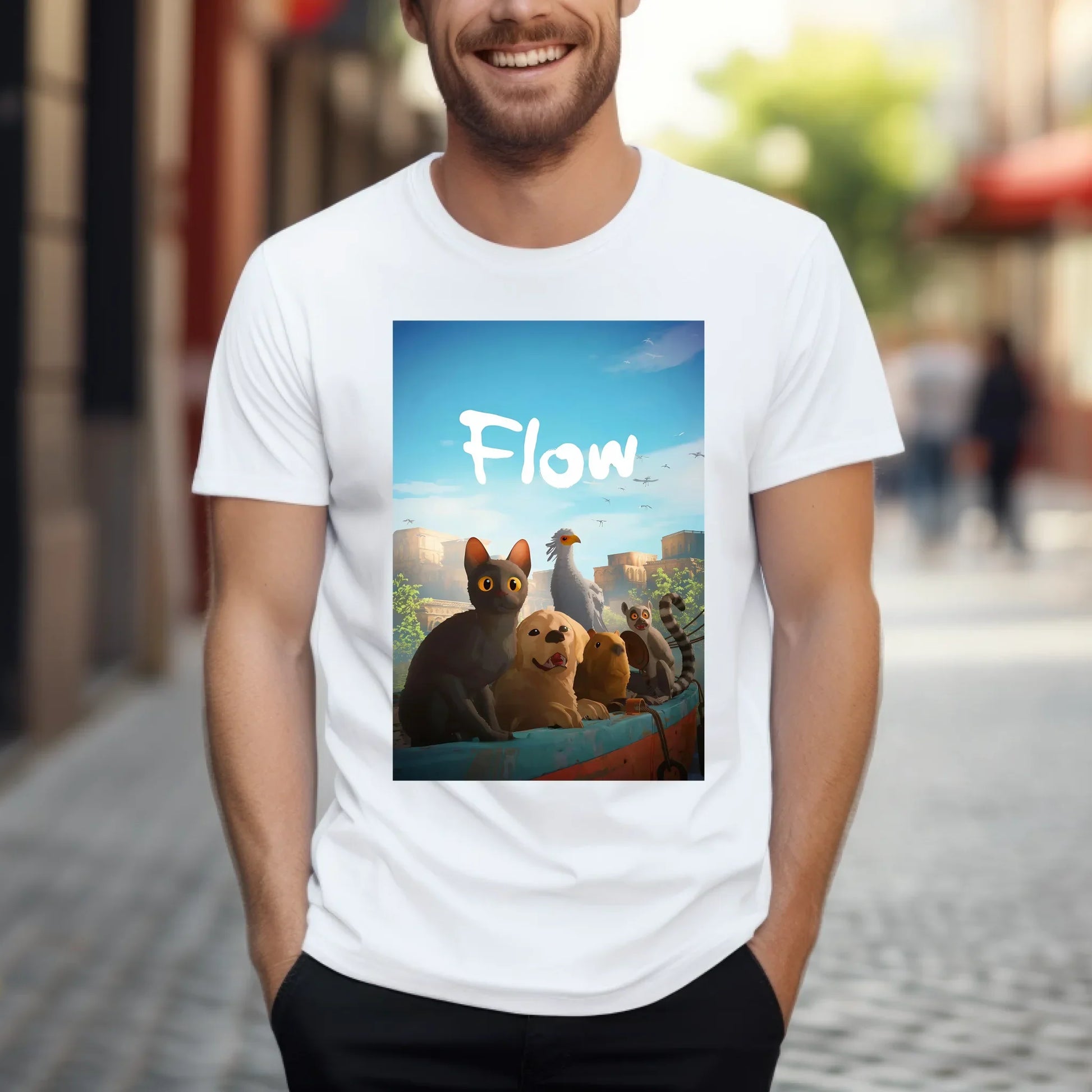 Flow Animal Graphic T-Shirt – Cute Pet Squad Illustration Tee, Unisex Casual Shirt Hoodie, Sweatshirt (Image 2)