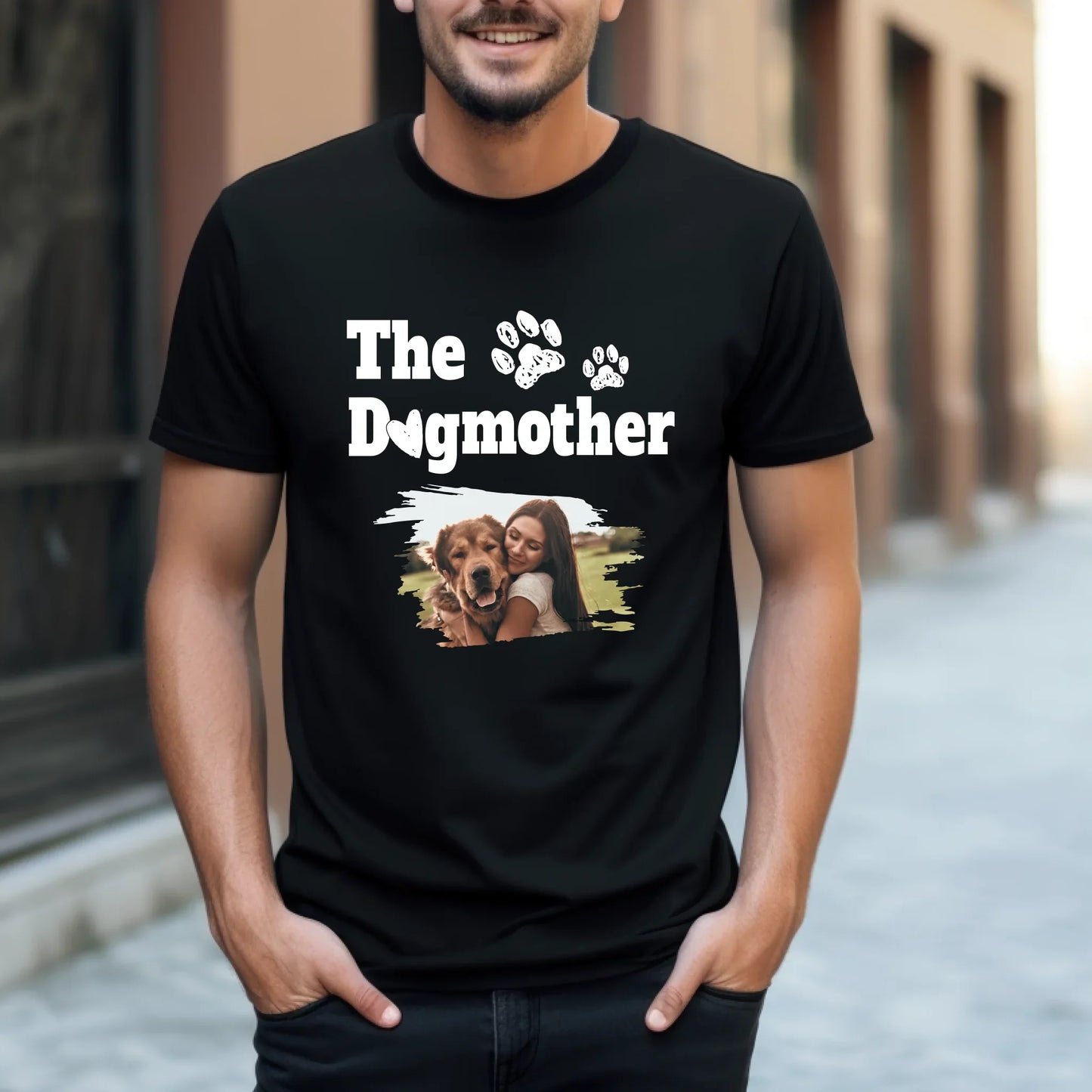 Custom Dog Dad/Mom Shirt – The Dogfather/DogMother Personalized Photo & Name T-Shirt Hoodie, Sweatshirt (Image 2)