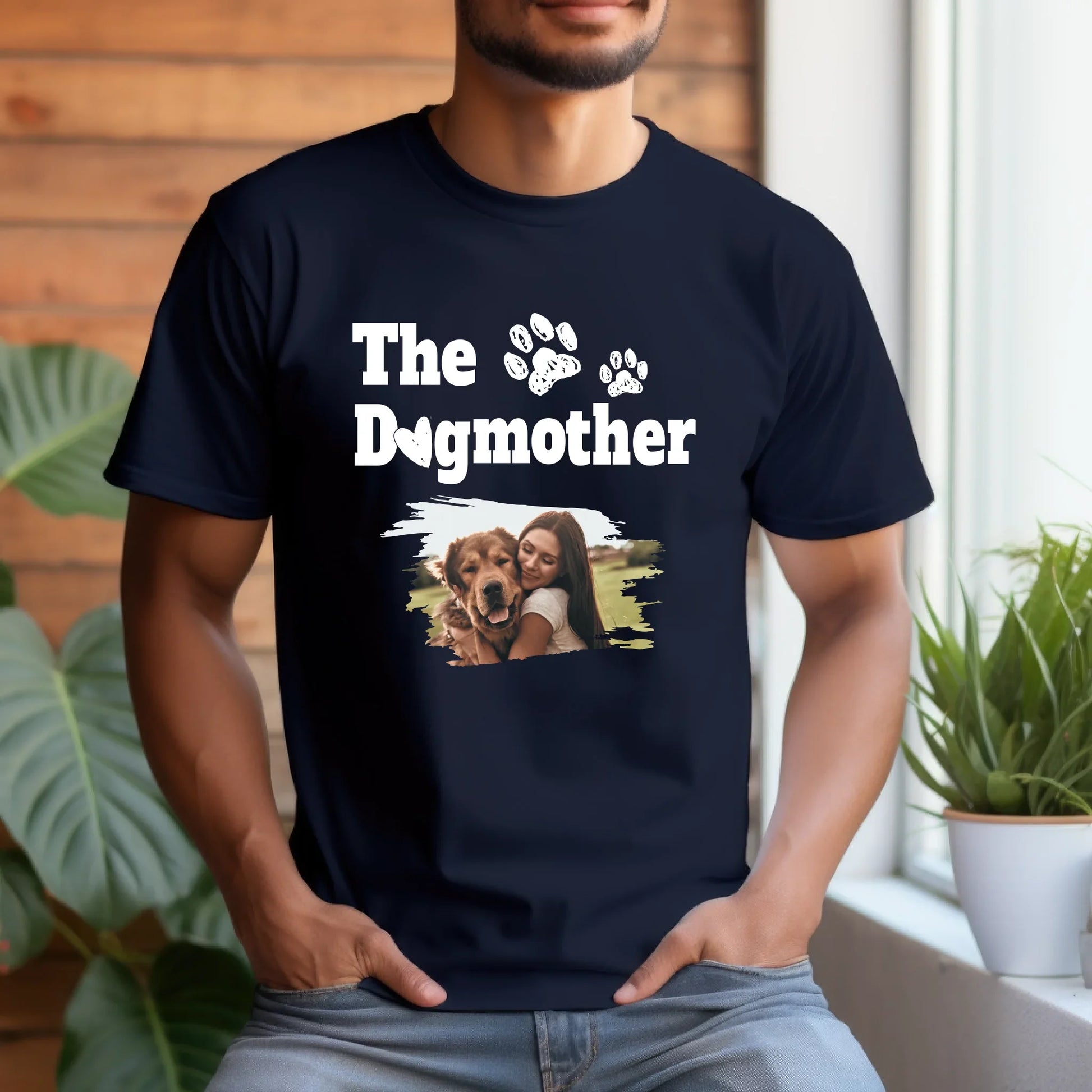 Custom Dog Dad/Mom Shirt – The Dogfather/DogMother Personalized Photo & Name T-Shirt Hoodie, Sweatshirt (Image 3)