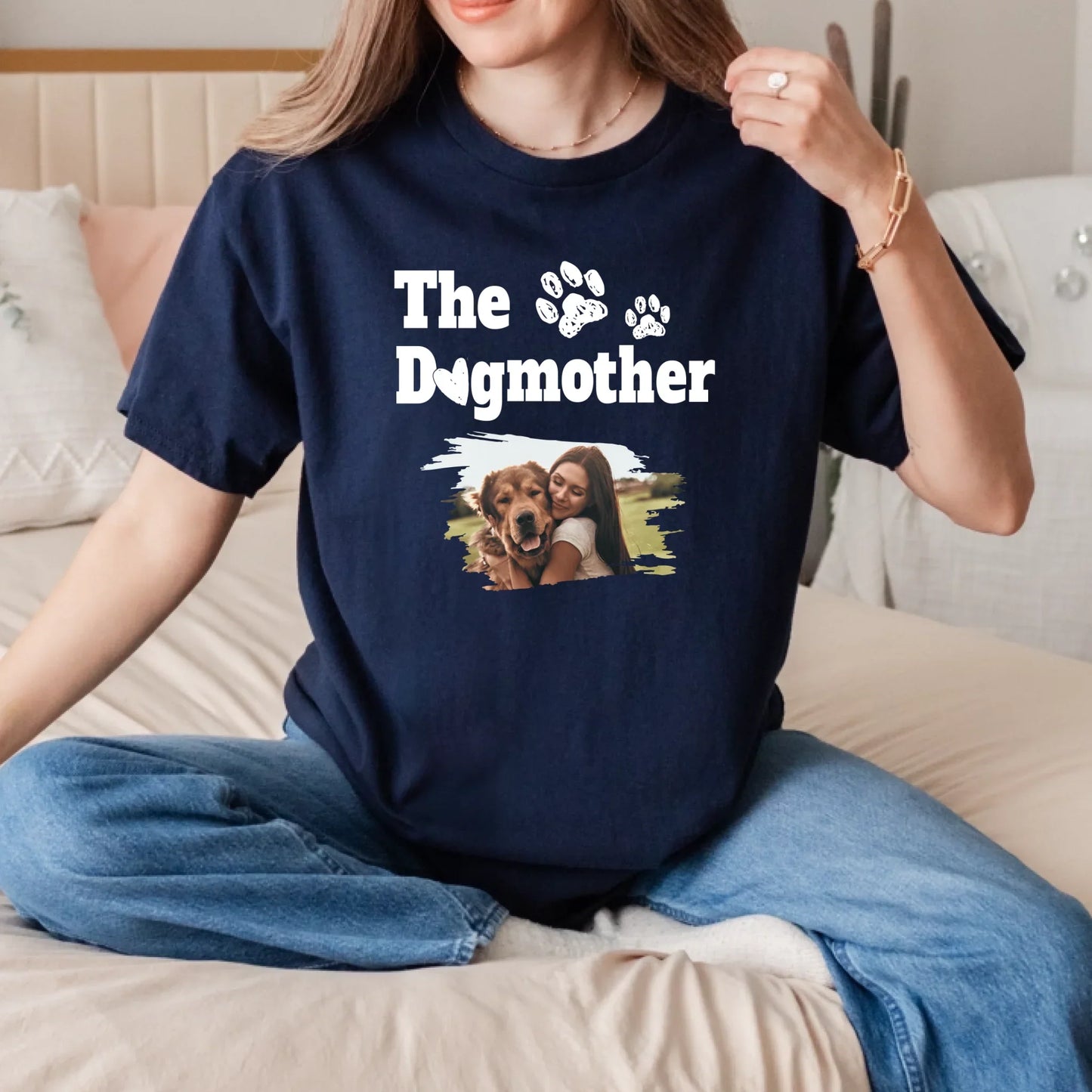 Custom Dog Dad/Mom Shirt – The Dogfather/DogMother Personalized Photo & Name T-Shirt Hoodie, Sweatshirt (Image 4)