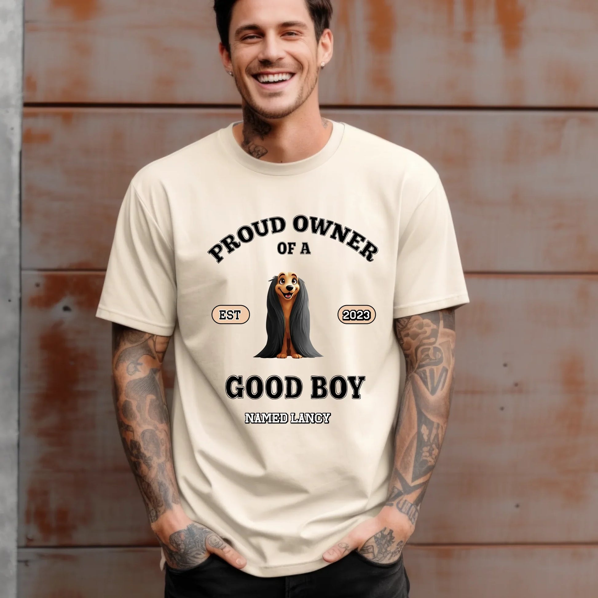 Custom Pet Shirt – Proud Owner of a Good Boy Personalized Year & Pet Hoodie, Sweatshirt | InkThreadWorks.com (Image 2)