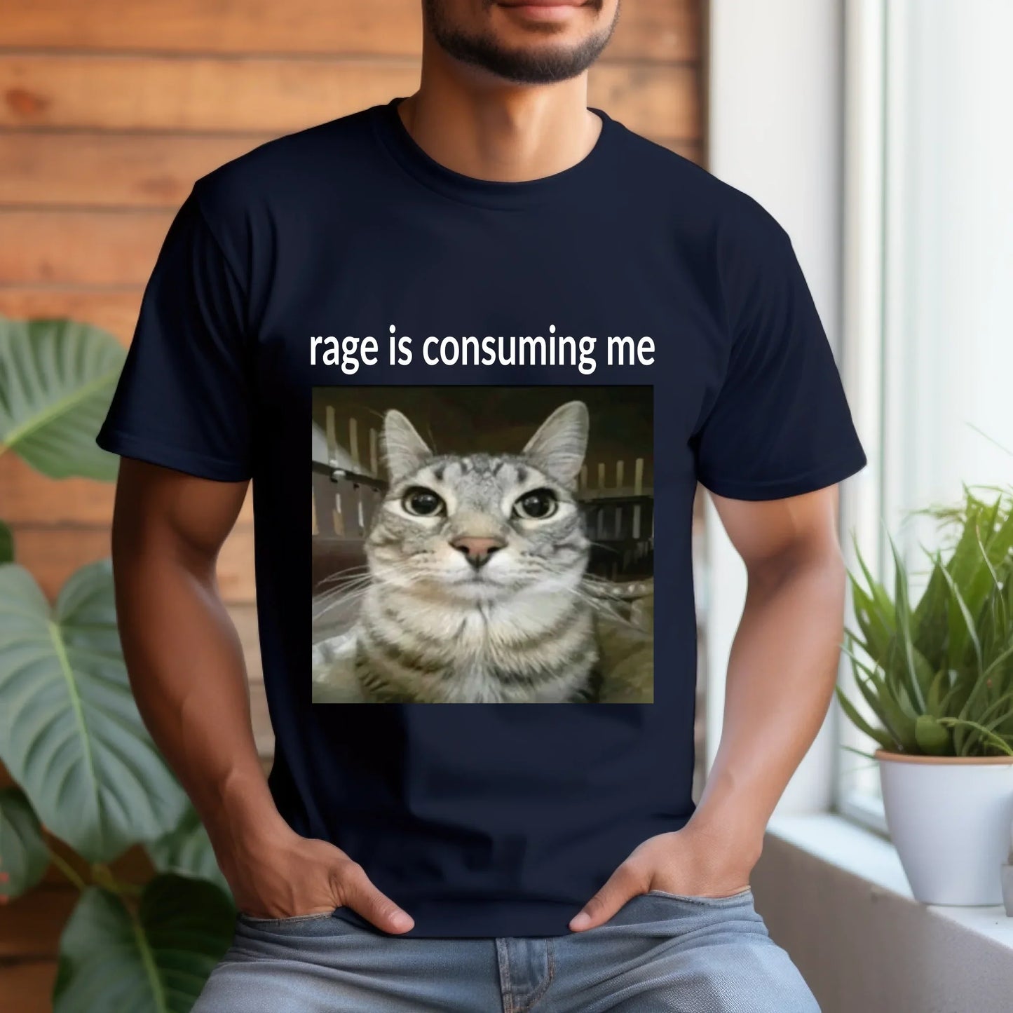Funny Cat Meme Shirt – “Rage Is Consuming Me” Graphic Tee Unisex Hoodie, Sweatshirt | InkThreadWorks.com (Image 2)