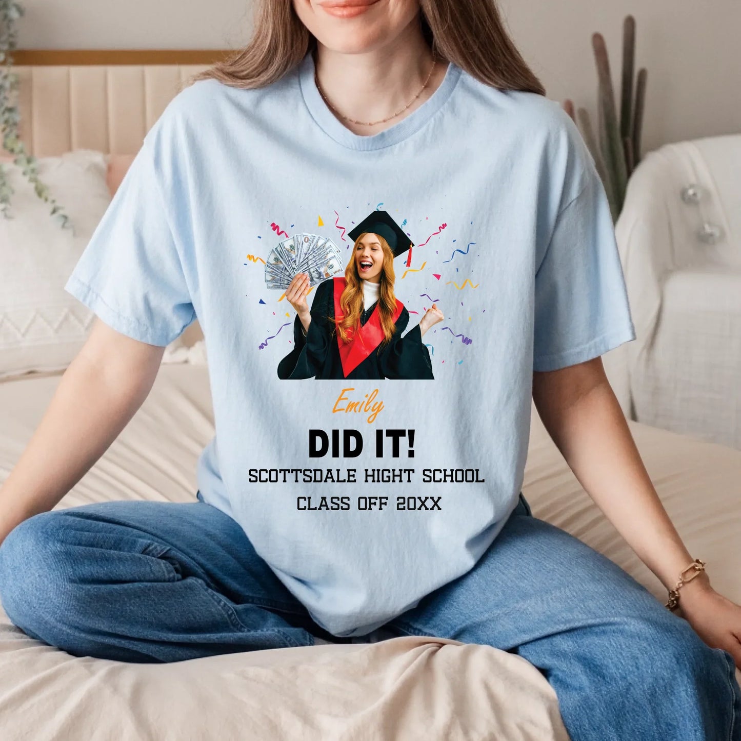 Custom Graduation Shirt – Personalized Photo, Name, School & Year Tee Hoodie, Sweatshirt | InkThreadWorks.com (Image 3)