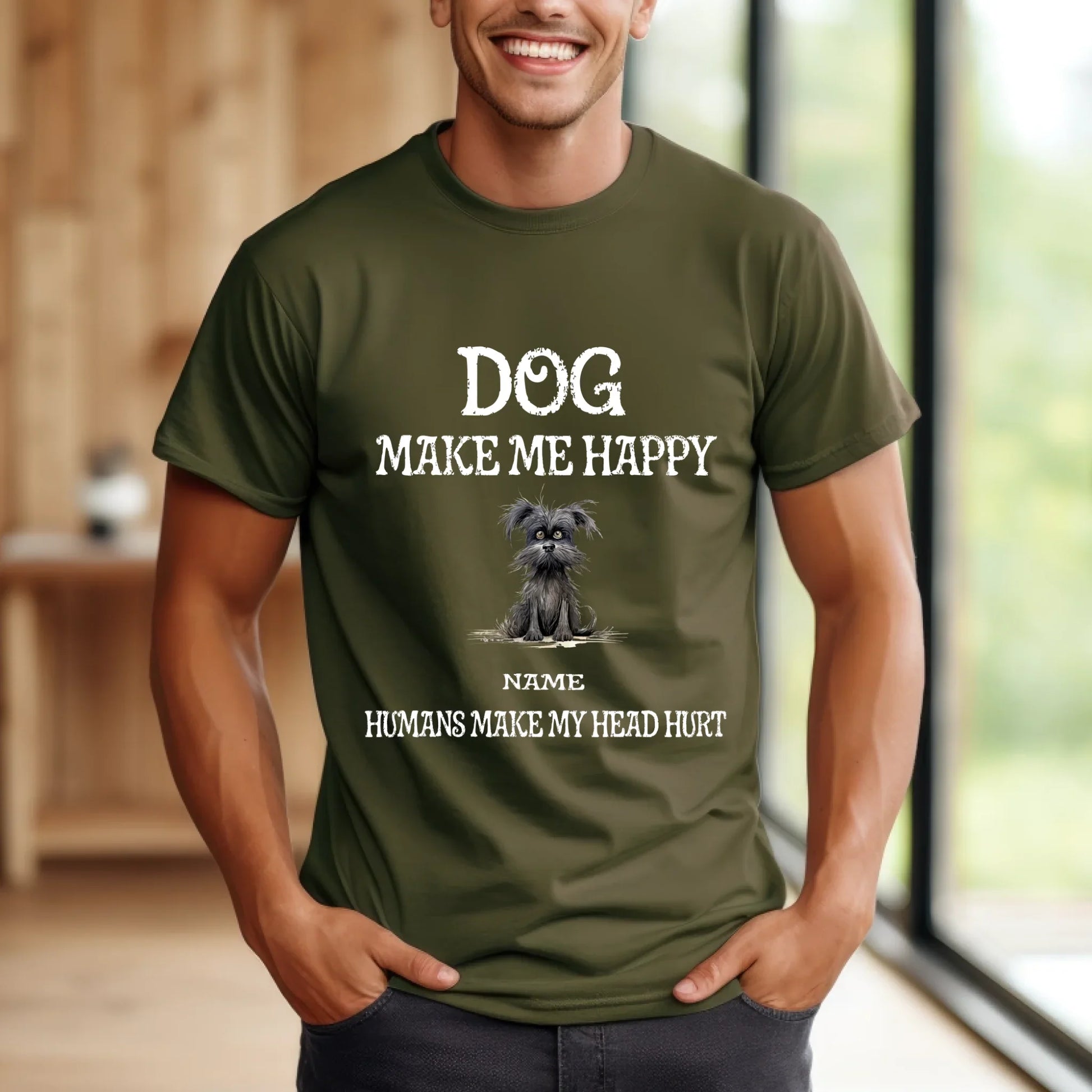 Custom Dog Shirt – “Dogs Make Me Happy” Personalized Pets & Year Tee Hoodie, Sweatshirt | InkThreadWorks.com (Image 5)