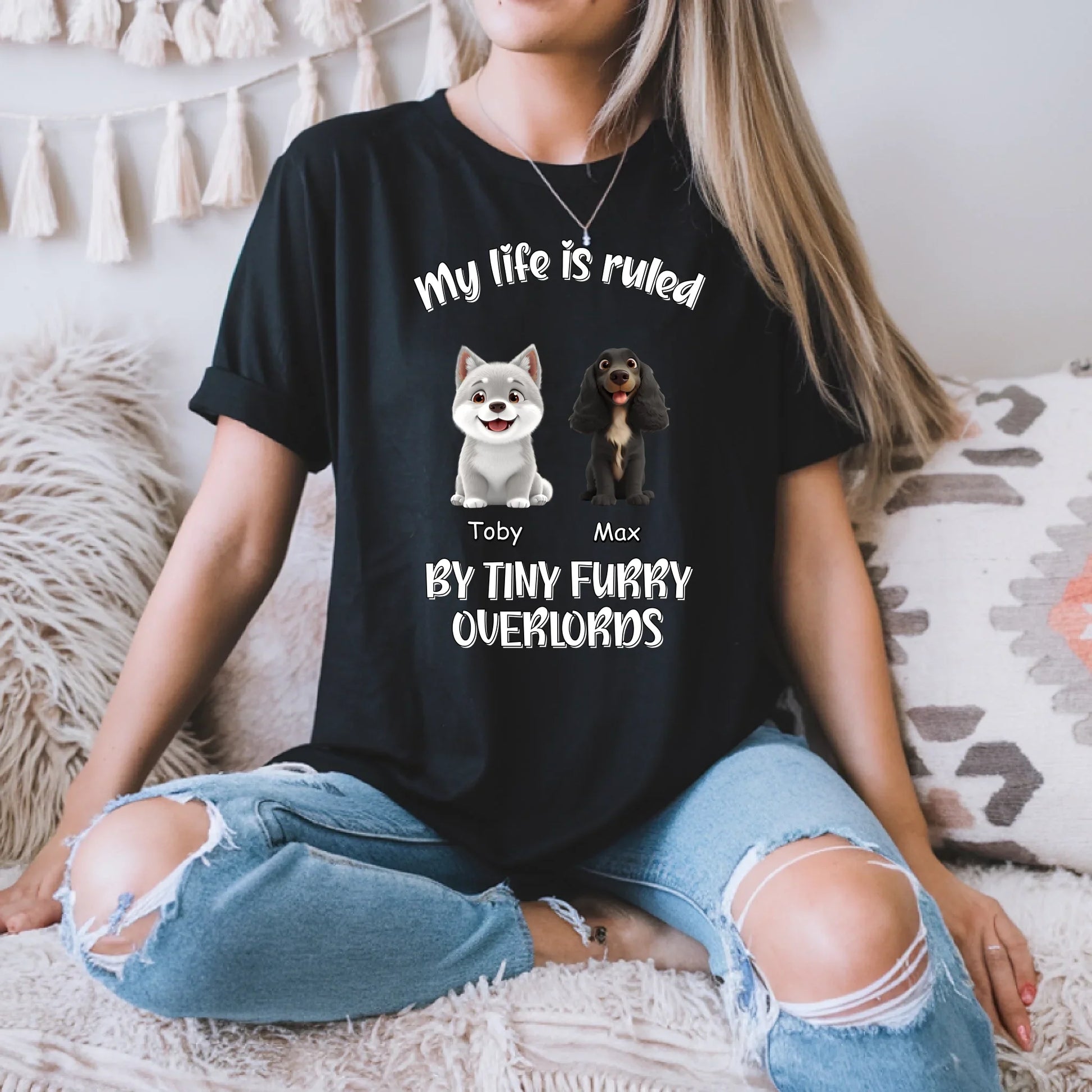 Custom Dog Shirt – “My Life Is Ruled” Personalized Pet & Name Tee Hoodie, Sweatshirt | InkThreadWorks.com (Image 1)