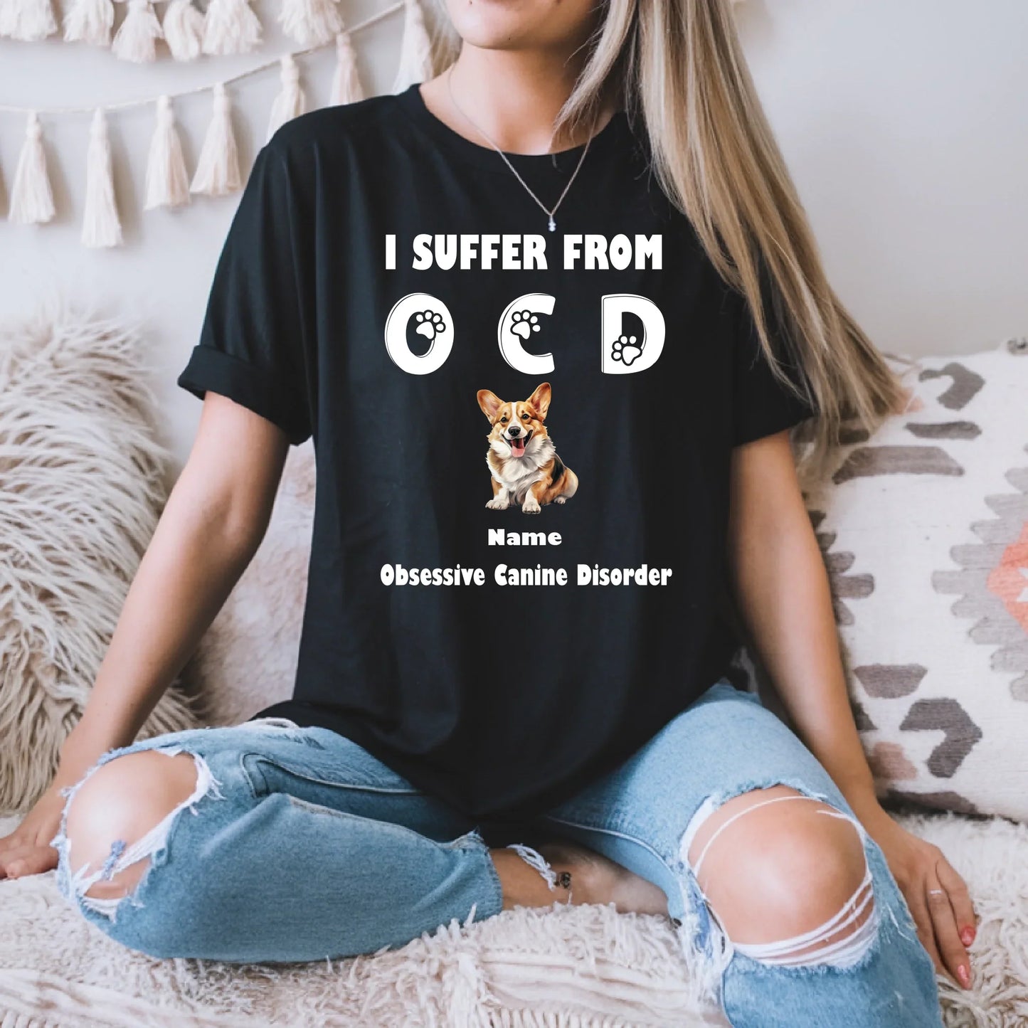 Custom Dog Shirt – “I Suffer From OCD” Personalized Pet & Name Tee Hoodie, Sweatshirt | InkThreadWorks.com (Image 1)