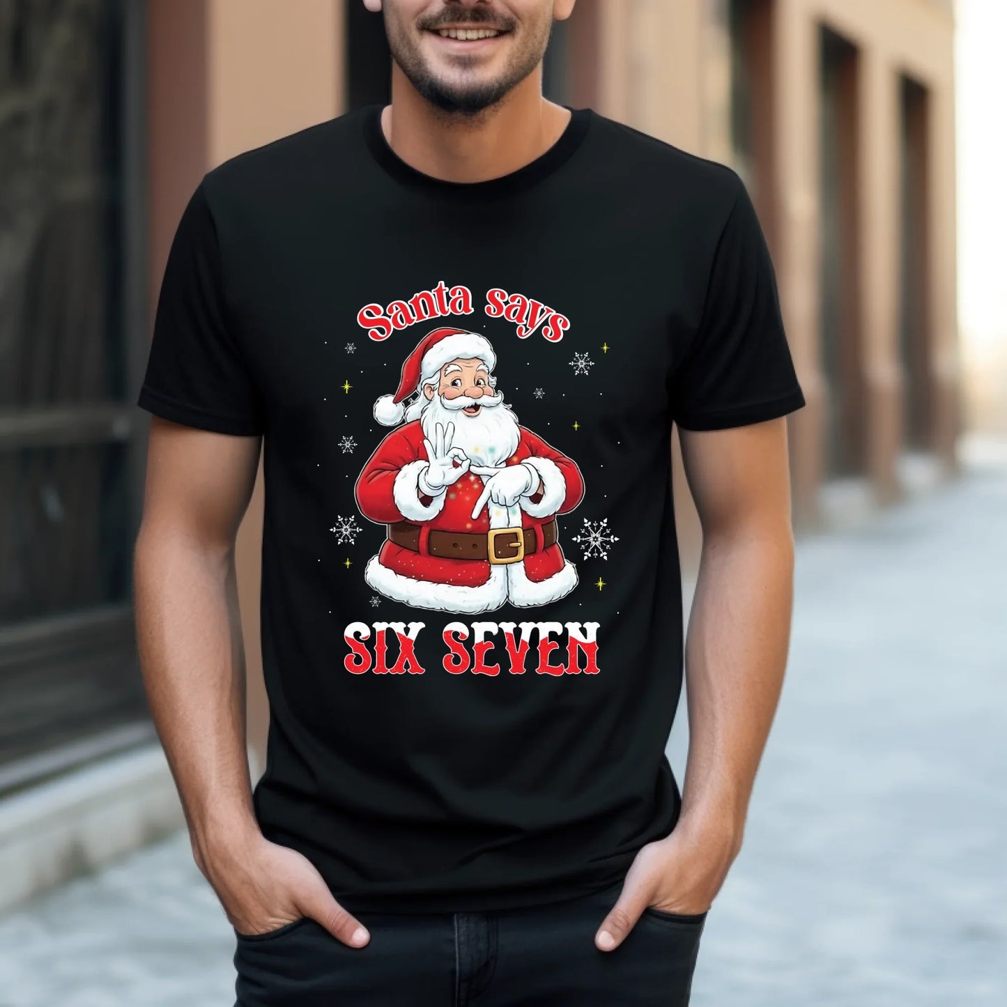 Santa Says Six Seven Funny Christmas T-Shirt Hoodie, Sweatshirt | InkThreadWorks.com (Image 2)