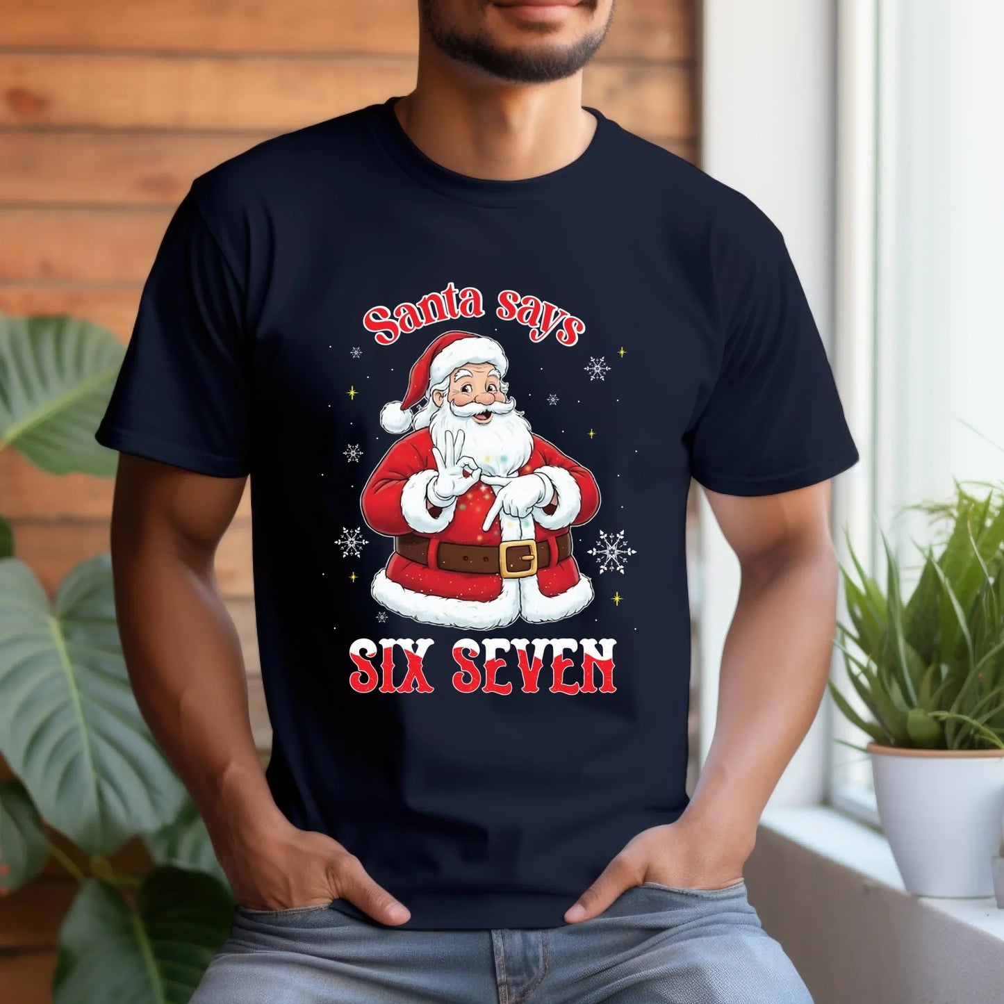 Santa Says Six Seven Funny Christmas T-Shirt Hoodie, Sweatshirt | InkThreadWorks.com (Image 3)
