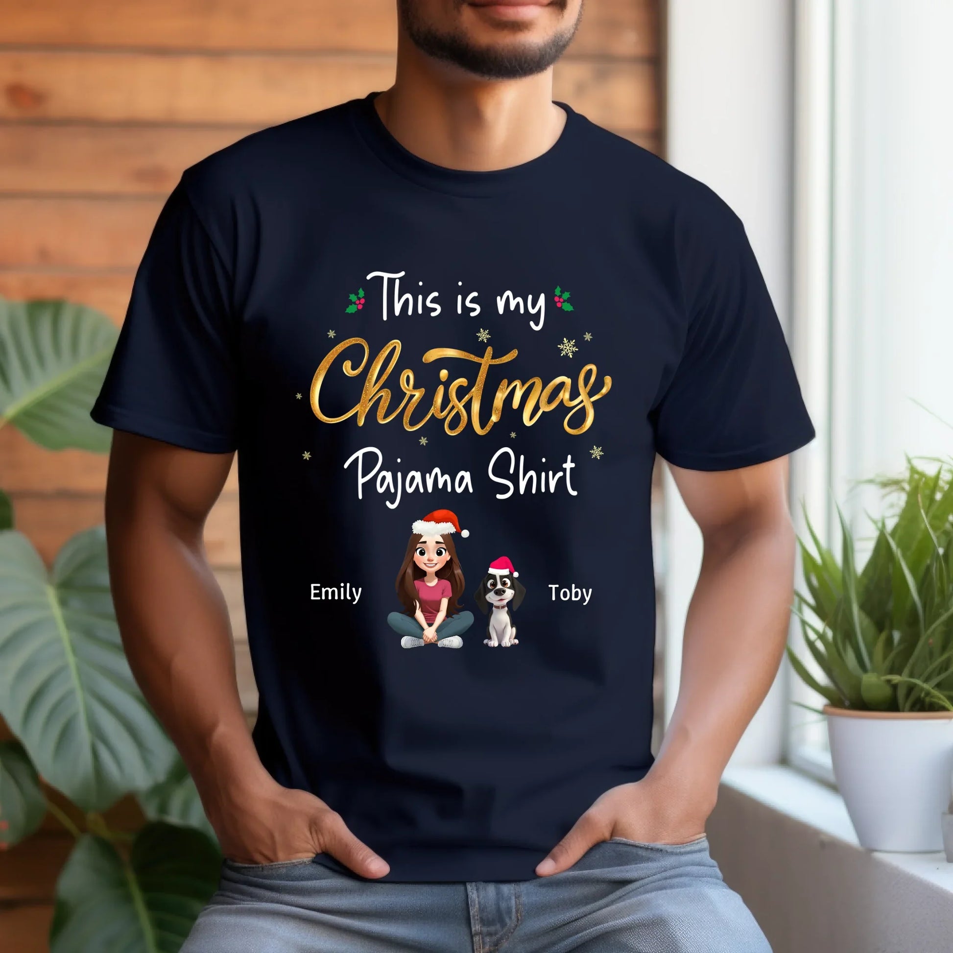 Personalized Christmas Pajama Shirt – Custom Family & Pet Characters Holiday Sweatshirt Hoodie | InkThreadWorks.com (Image 3)