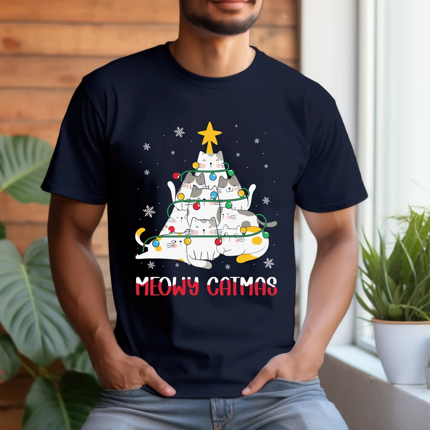 Meowy Catmas Christmas Sweatshirt – Cute Cat Tree Holiday Pullover for Cat Lovers T-Shirts, Hoodie (Image 3)