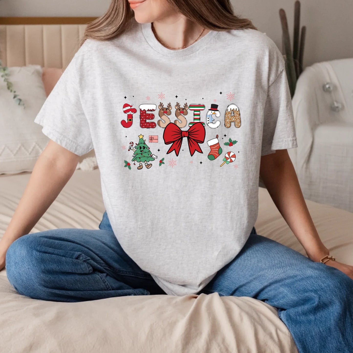 Personalized Christmas Name Sweatshirt – Custom Holiday Sweater with Your Name T-Shirts, Hoodie (Image 2)