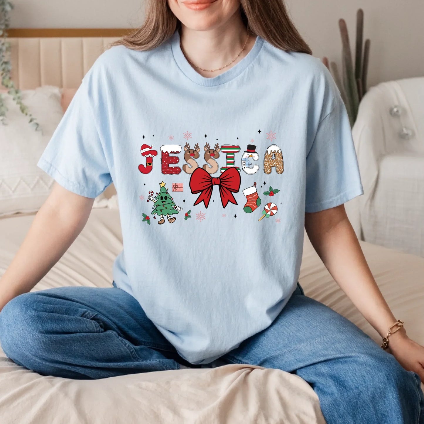 Personalized Christmas Name Sweatshirt – Custom Holiday Sweater with Your Name T-Shirts, Hoodie (Image 3)