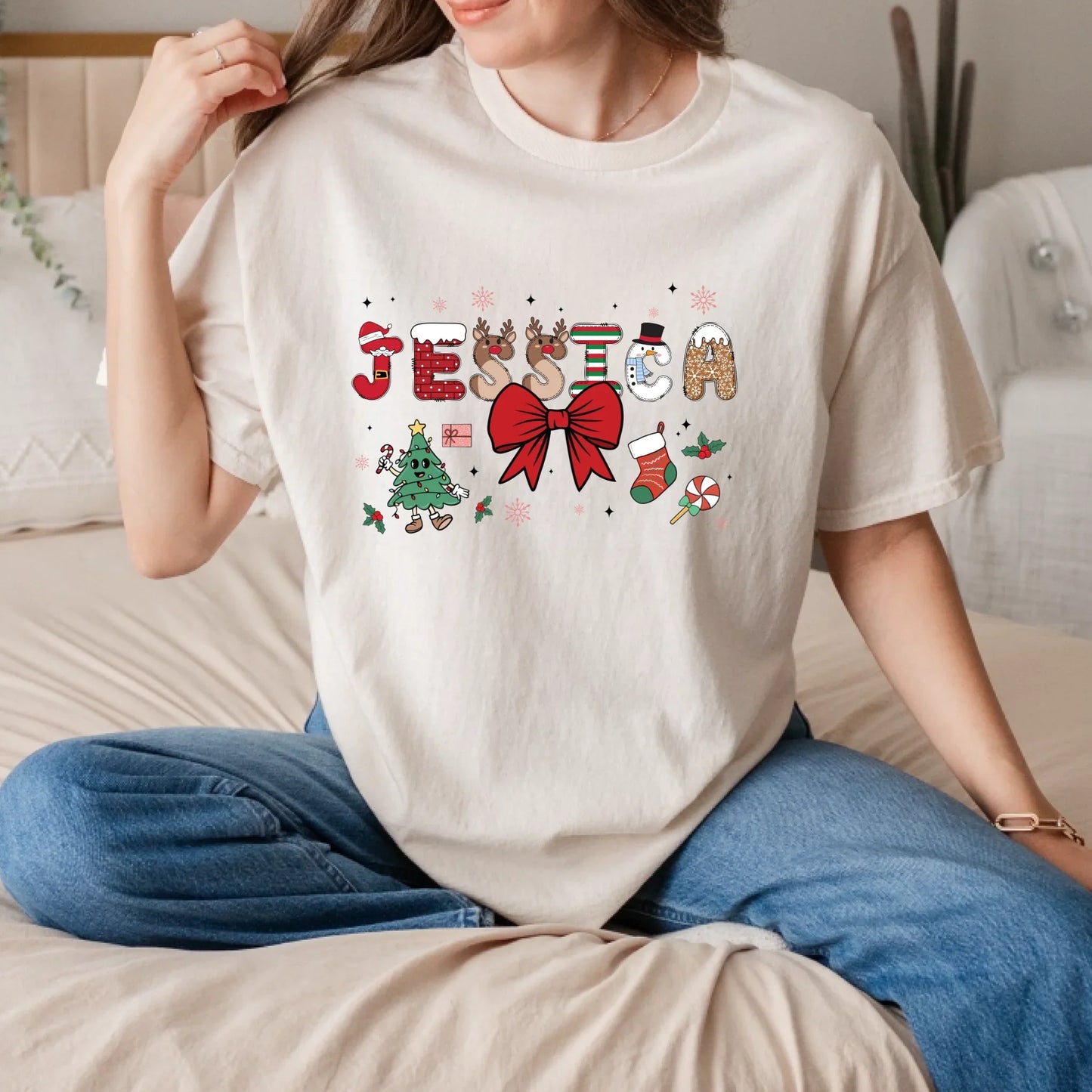 Personalized Christmas Name Sweatshirt – Custom Holiday Sweater with Your Name T-Shirts, Hoodie (Image 5)
