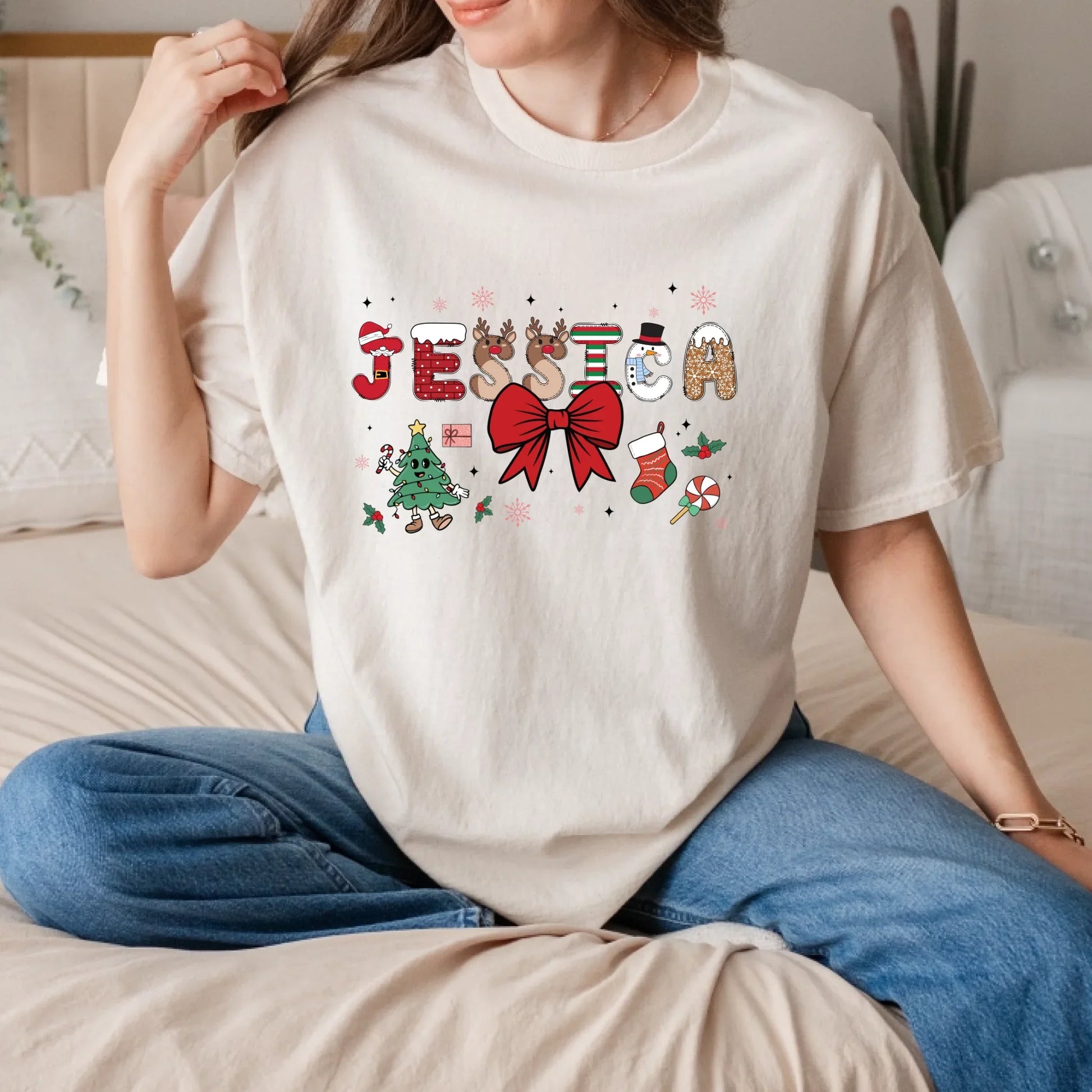 Personalized Christmas Name Sweatshirt – Custom Holiday Sweater with Your Name T-Shirts, Hoodie (Image 5)