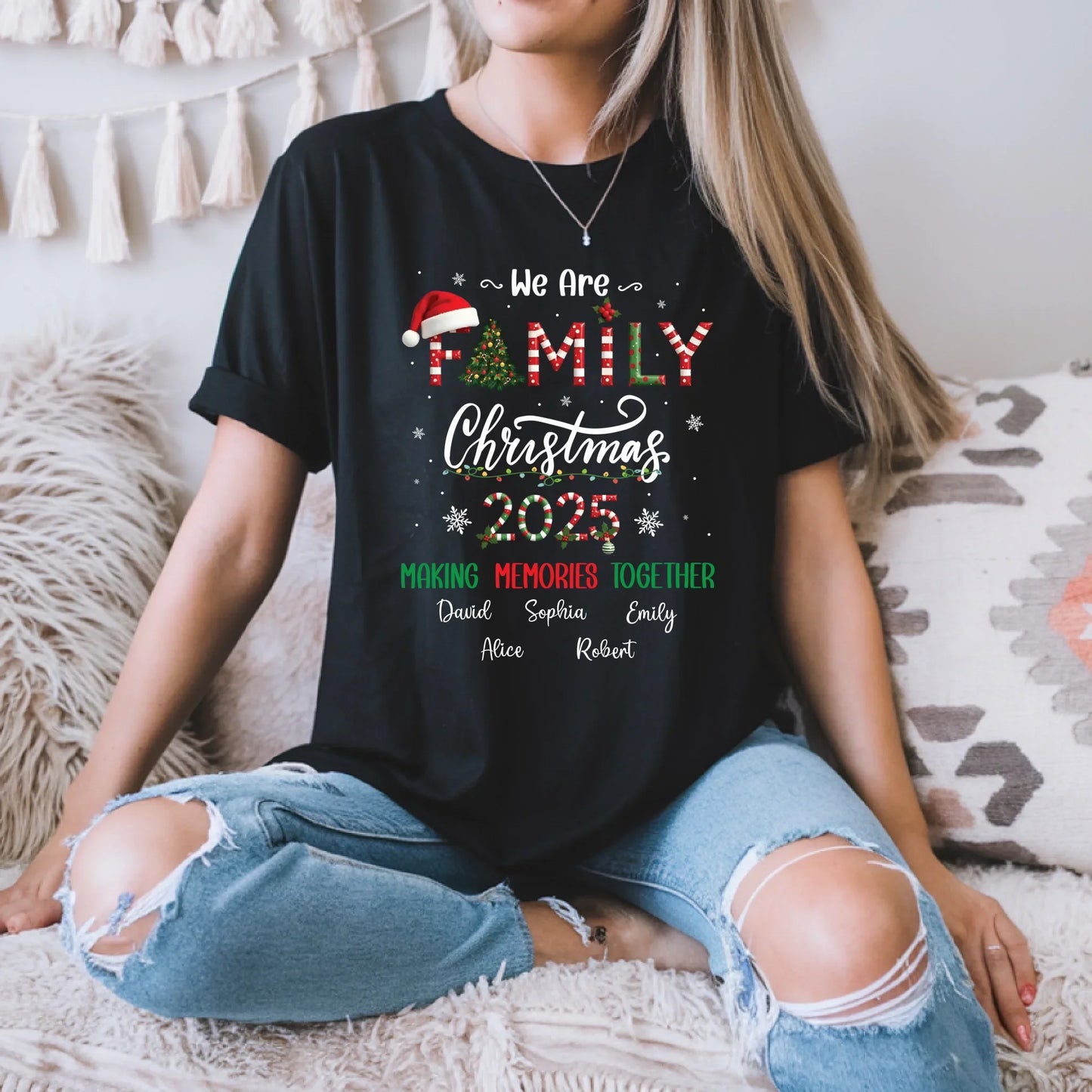 Personalized Family Christmas Sweatshirt 2025 – Custom Family Names, Matching Holiday Sweater T-Shirts, Hoodie (Image 1)