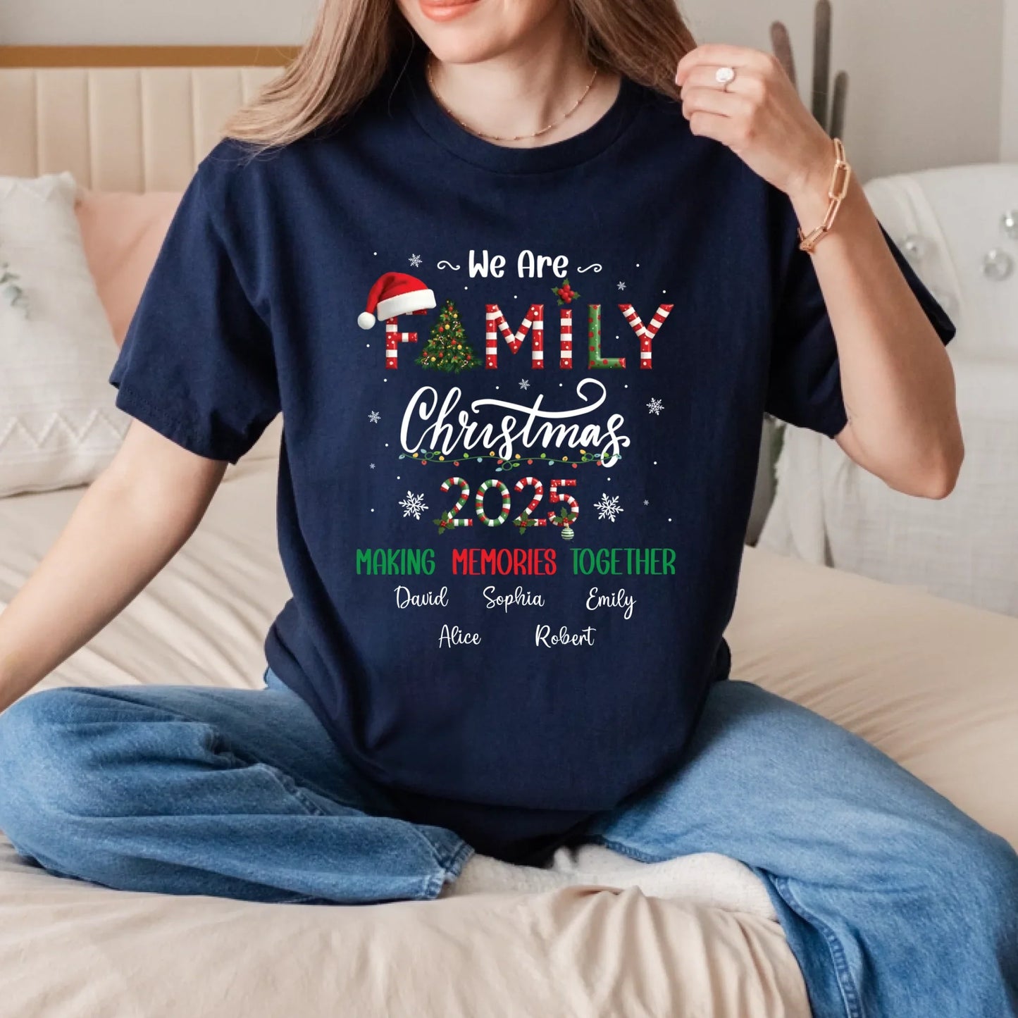 Personalized Family Christmas Sweatshirt 2025 – Custom Family Names, Matching Holiday Sweater T-Shirts, Hoodie (Image 4)