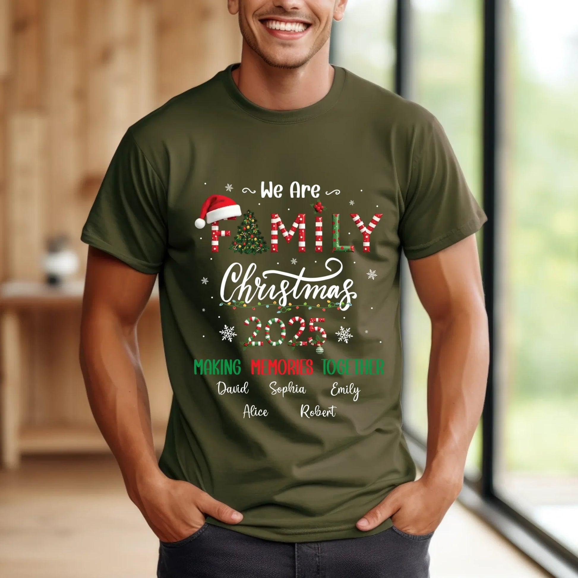 Personalized Family Christmas Sweatshirt 2025 – Custom Family Names, Matching Holiday Sweater T-Shirts, Hoodie (Image 5)