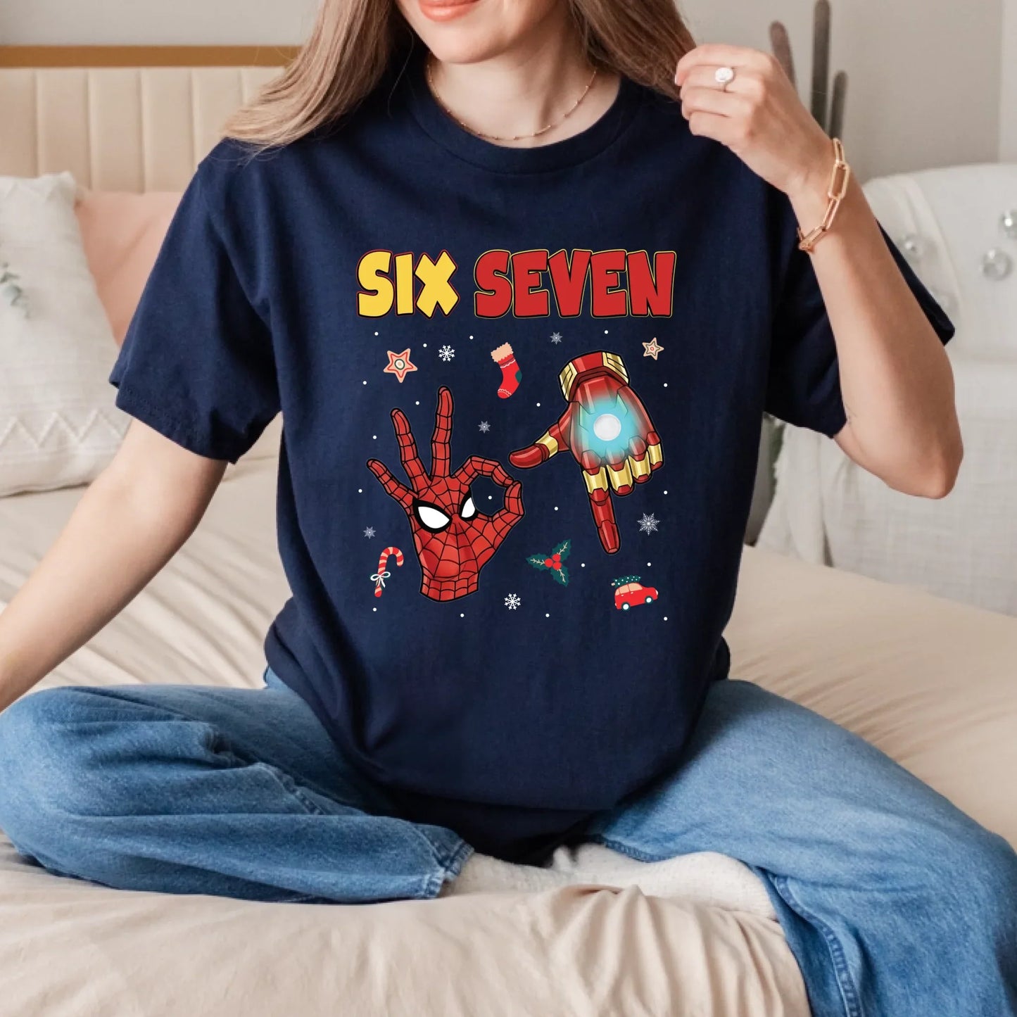 “Six Seven Superhero Edition” T-Shirt & Sweater – Fun Christmas Graphic Outfit for Fans Hoodie, Sweatshirt (Image 4)
