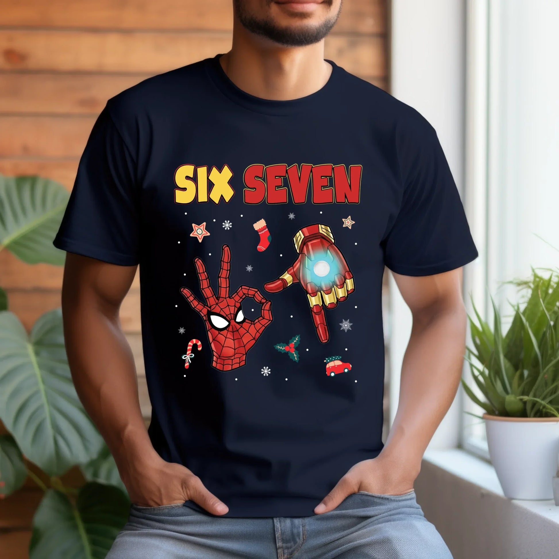 “Six Seven Superhero Edition” T-Shirt & Sweater – Fun Christmas Graphic Outfit for Fans Hoodie, Sweatshirt (Image 3)