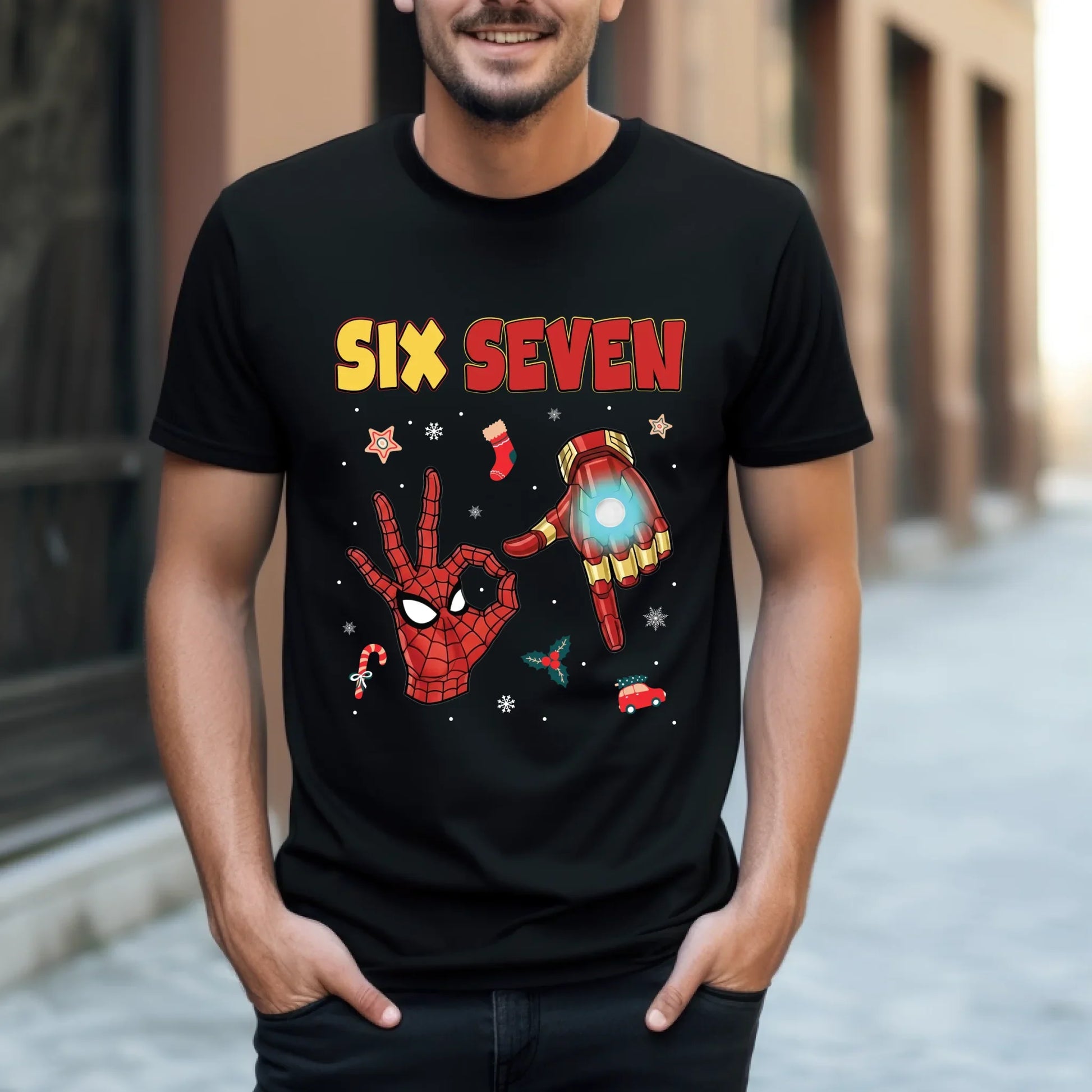 “Six Seven Superhero Edition” T-Shirt & Sweater – Fun Christmas Graphic Outfit for Fans Hoodie, Sweatshirt (Image 2)