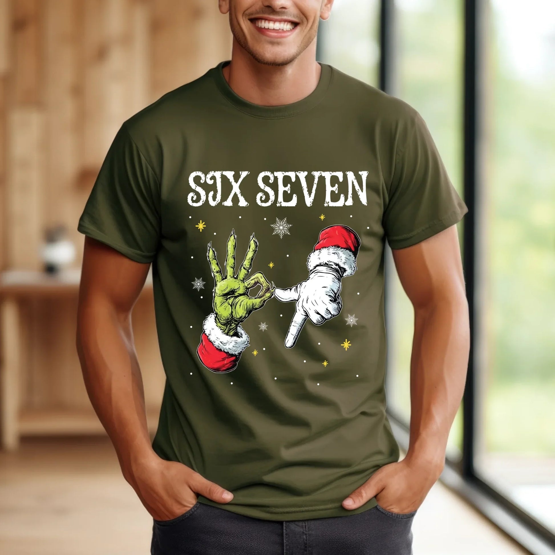 “SIX SEVEN” Christmas Edition T-Shirt & Sweater – Funny Holiday Graphic Shirt Hoodie, Sweatshirt (Image 5)