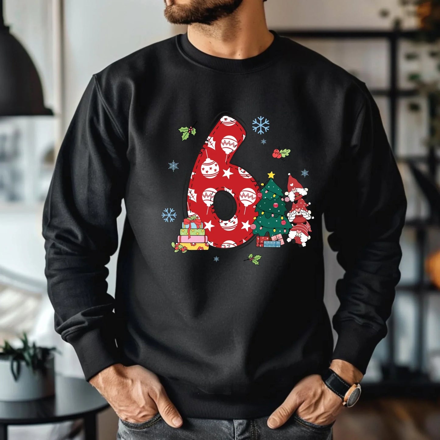 “6 & 7 Christmas Couple Edition” Matching T-Shirts & Sweaters – Cute Holiday Outfit for Couples Hoodie, Sweatshirt (Image 4)