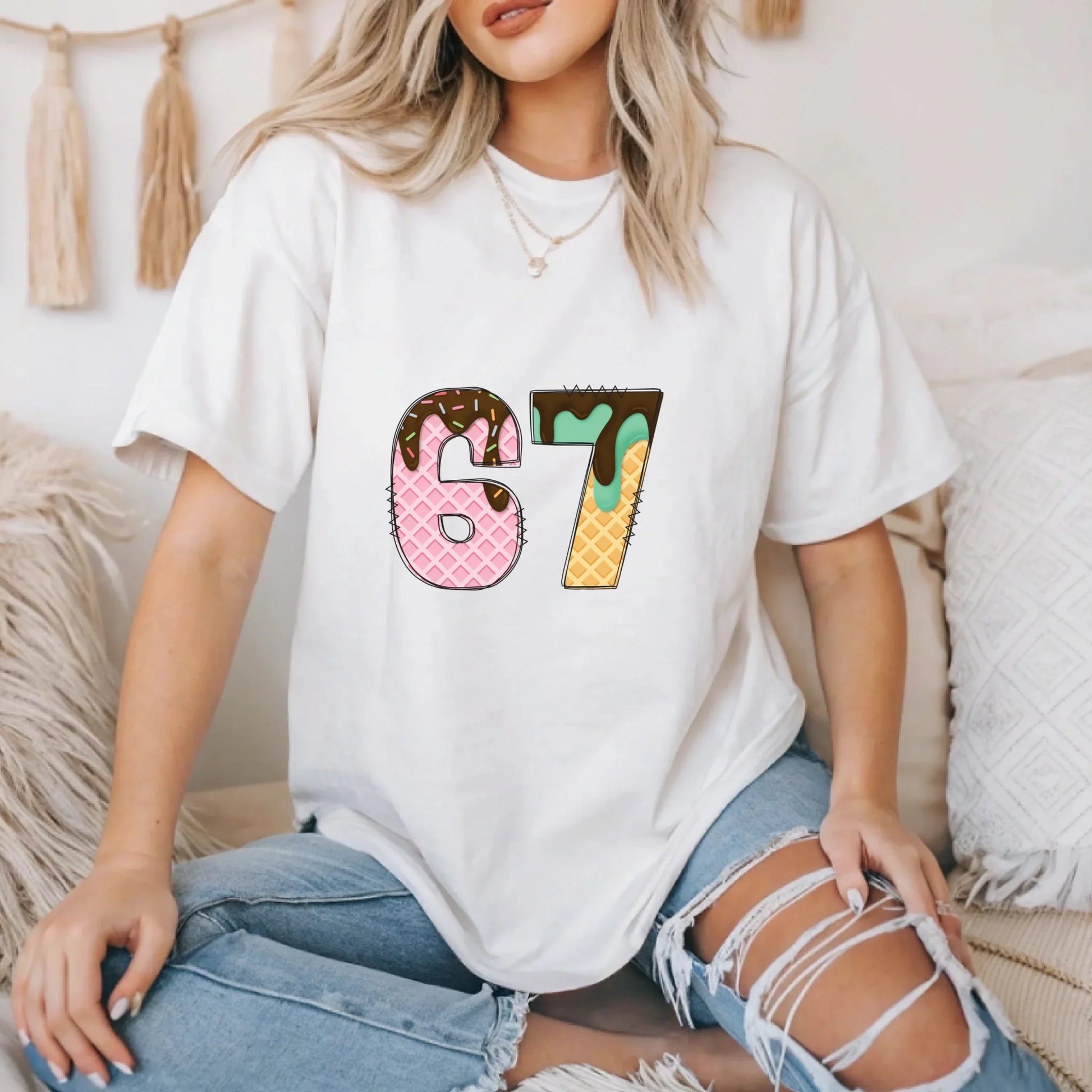 “67 Ice Cream Edition” T-Shirt & Sweater – Fun Dessert Style Outfit Hoodie, Sweatshirt | InkThreadWorks.com (Image 1)