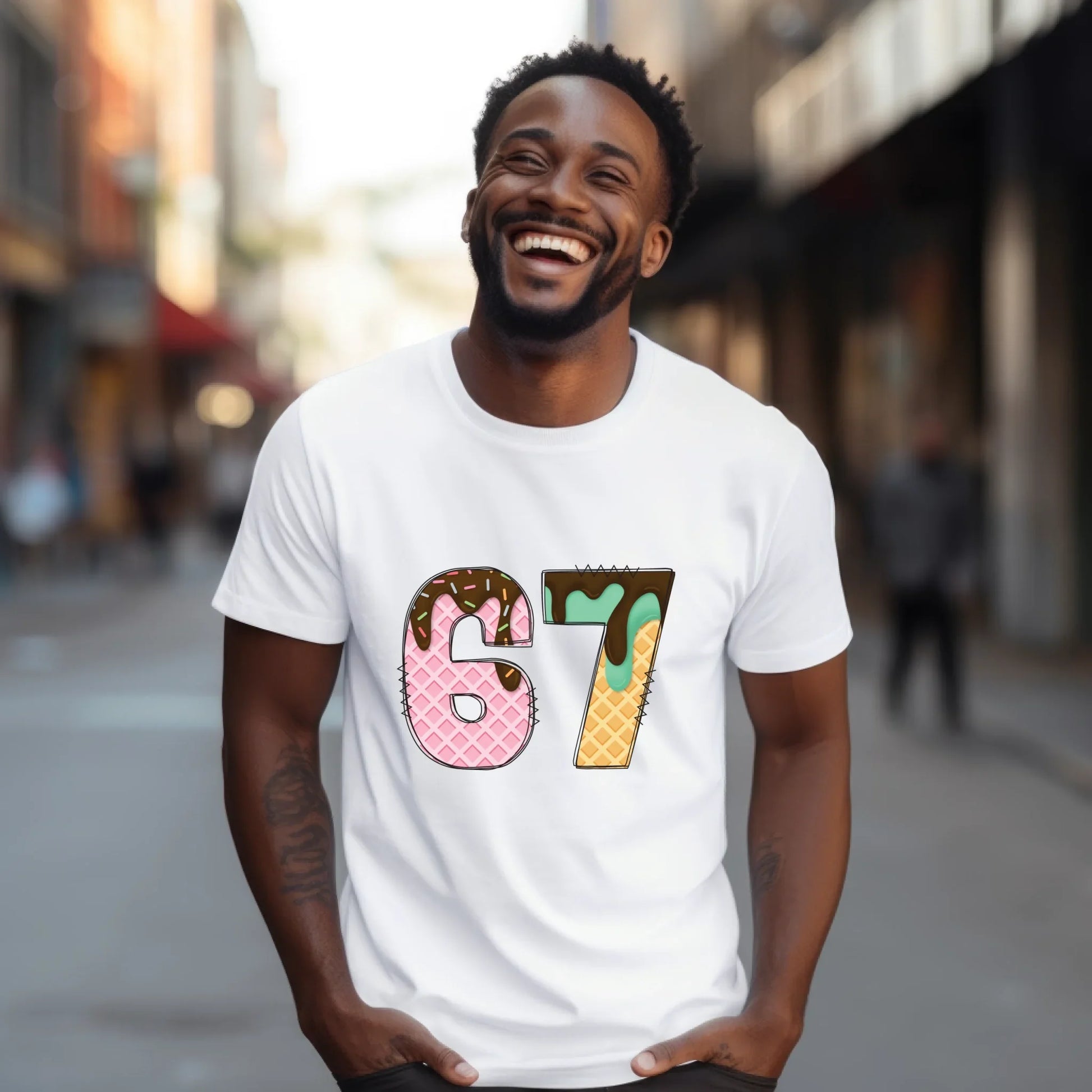 “67 Ice Cream Edition” T-Shirt & Sweater – Fun Dessert Style Outfit Hoodie, Sweatshirt | InkThreadWorks.com (Image 2)