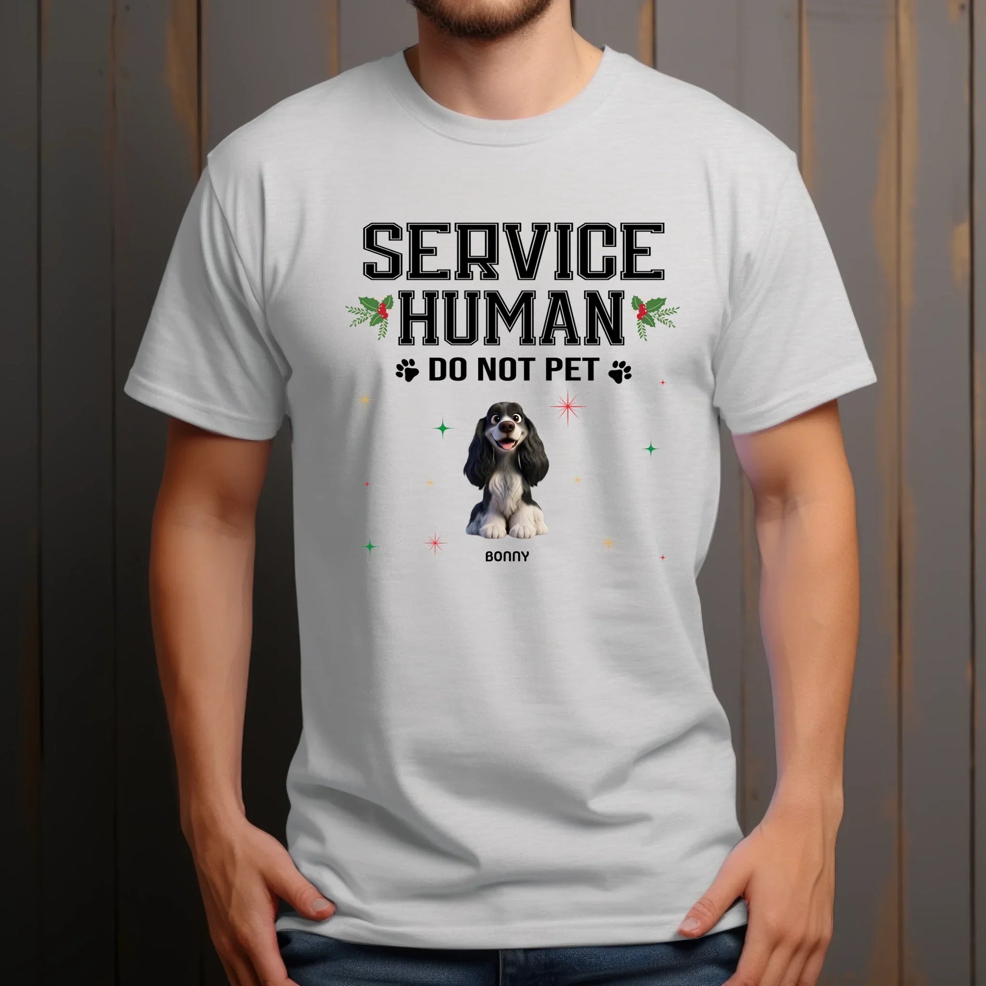 Personalized “Service Human – Do Not Pet” Sweatshirt – Custom Dog Breeds, Names & Number of Pets T-Shirts, Hoodie (Image 4)