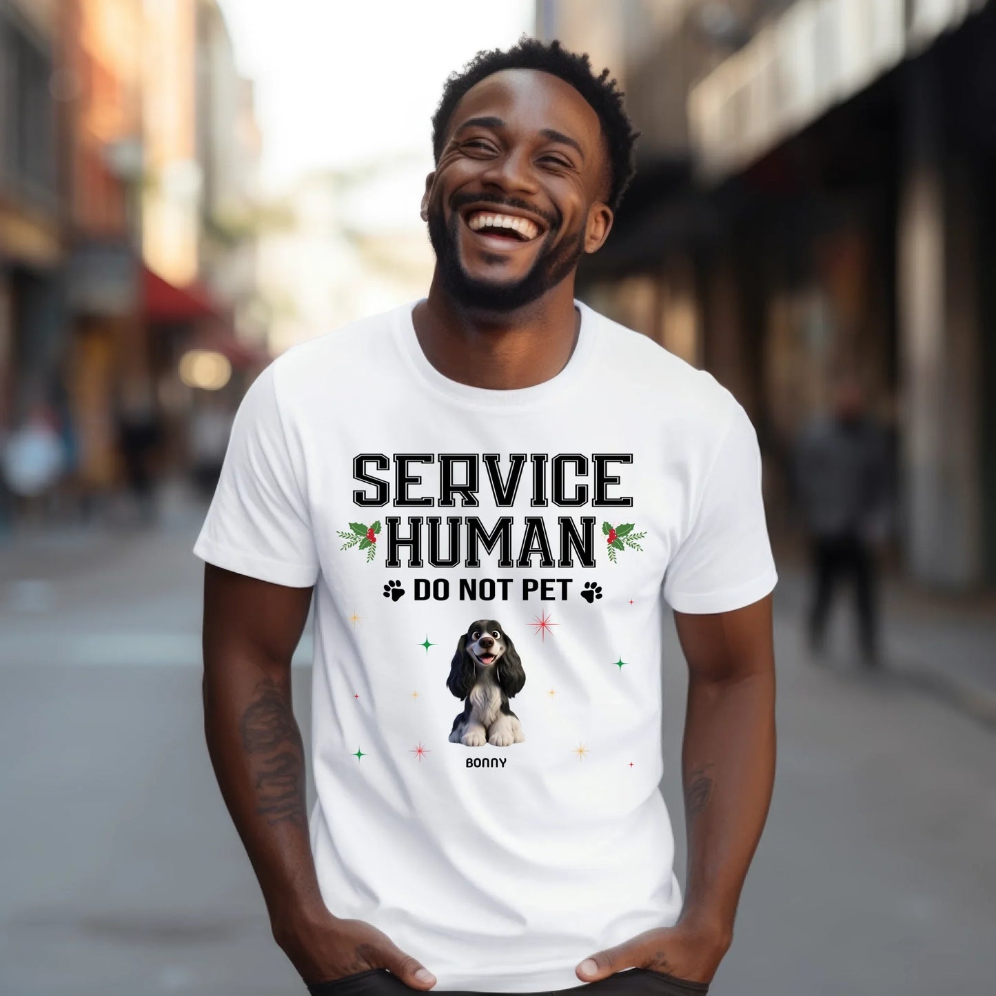 Personalized “Service Human – Do Not Pet” Sweatshirt – Custom Dog Breeds, Names & Number of Pets T-Shirts, Hoodie (Image 2)