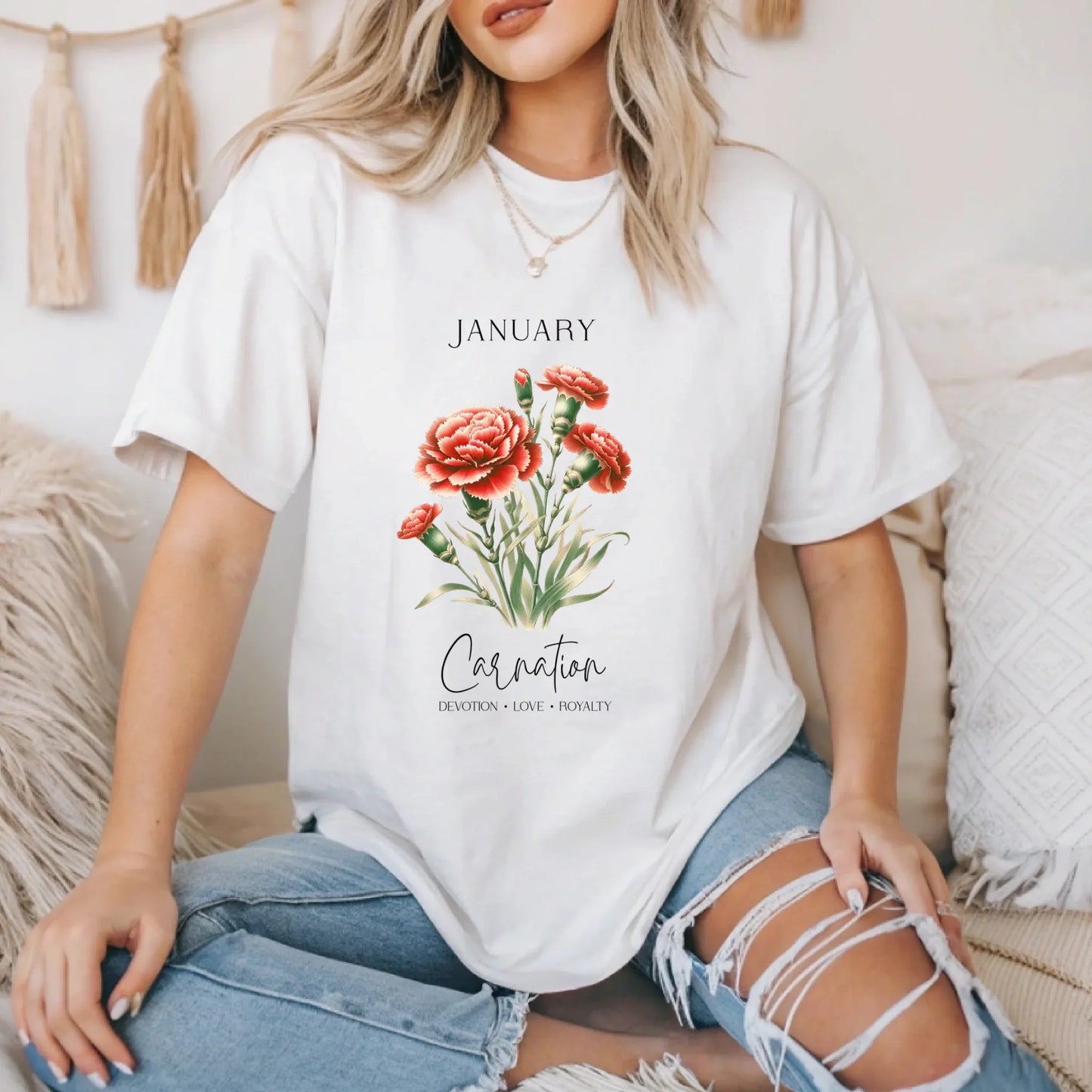 “Birth Month Flower Edition” T-Shirt & Sweater – Custom Birth Flower by Month Hoodie, Sweatshirt (Image 1)