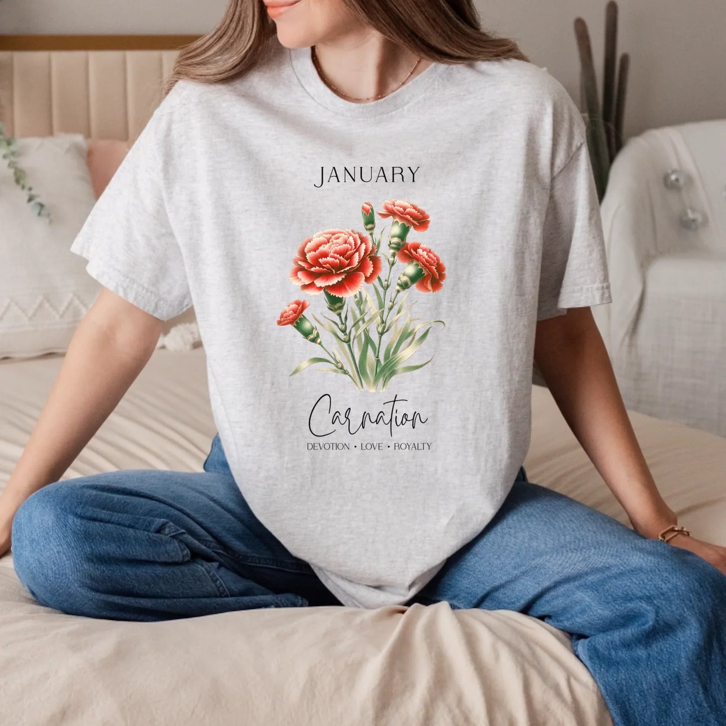 “Birth Month Flower Edition” T-Shirt & Sweater – Custom Birth Flower by Month Hoodie, Sweatshirt (Image 3)