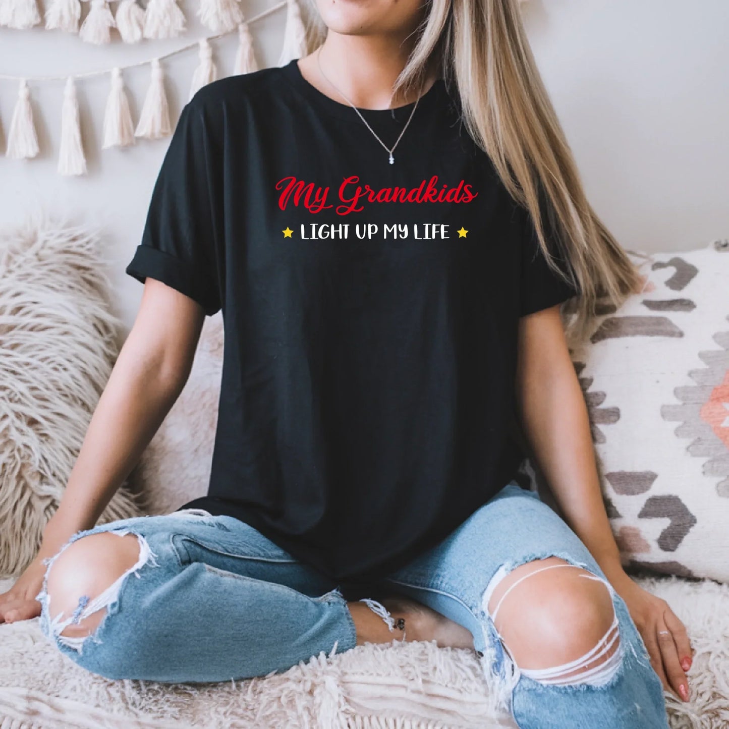 The Light Of Grandma Life - Personalized Custom Shirt Hoodie, Sweatshirt | InkThreadWorks.com (Image 1)