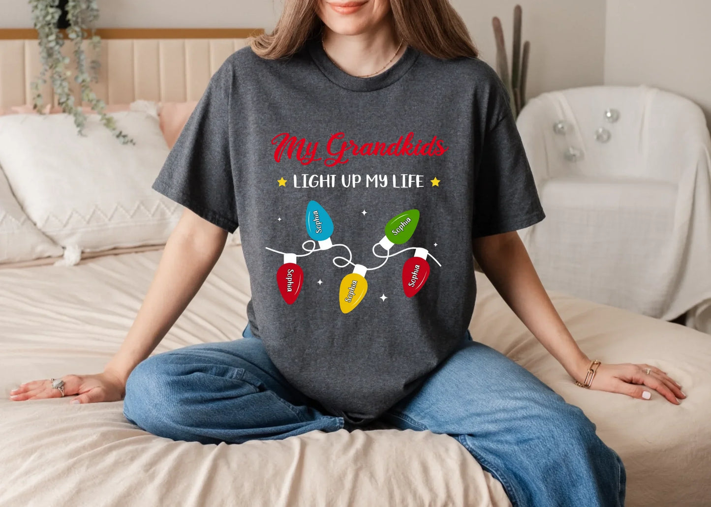 The Light Of Grandma Life - Personalized Custom Shirt test Hoodie, Sweatshirt | InkThreadWorks.com (Image 3)