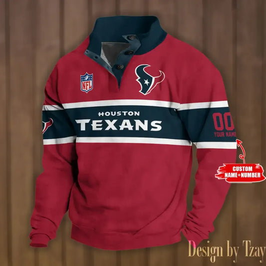Texans football Stand Collar Sweatshirt